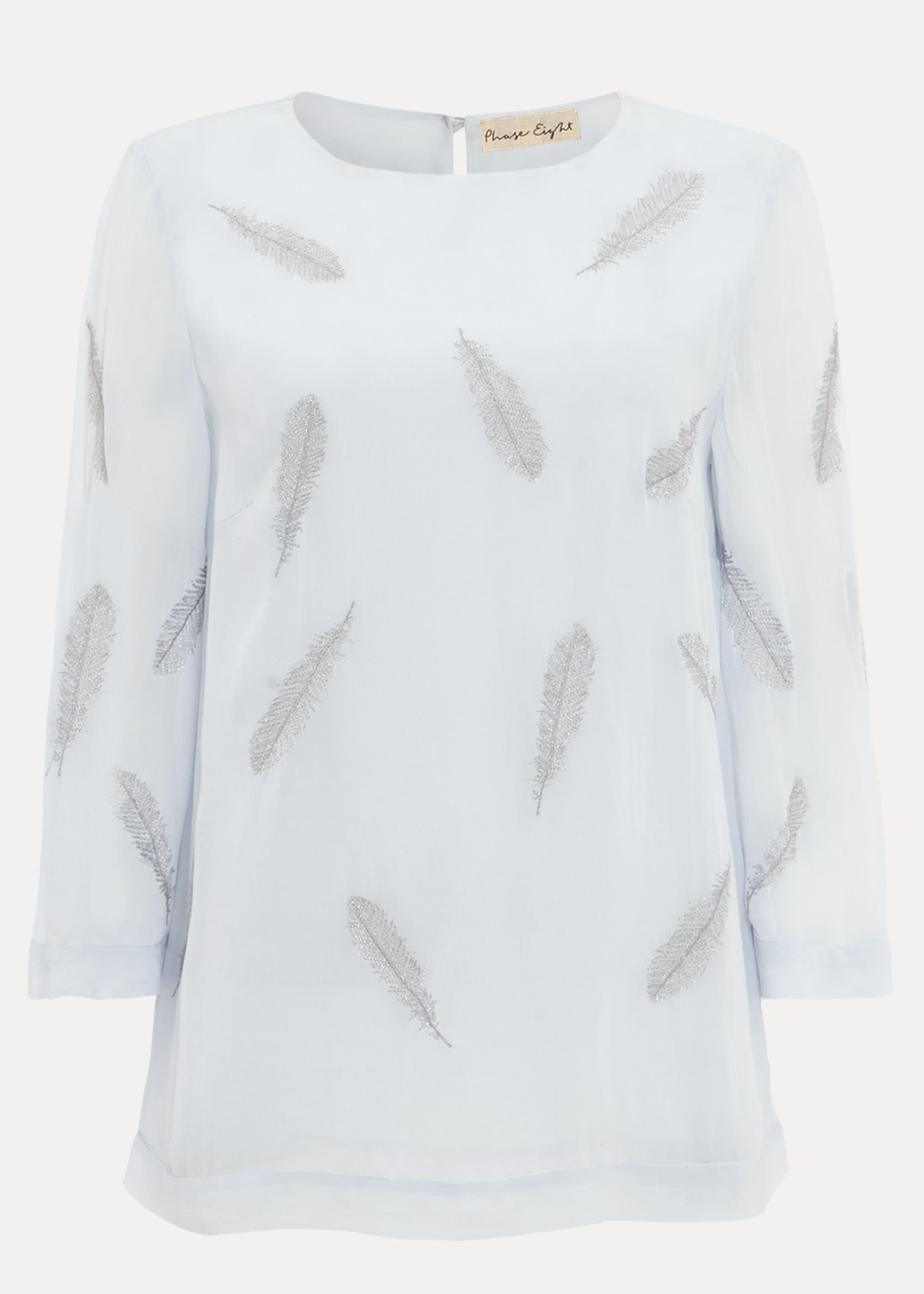 Odette Embroidered Feather Blouse