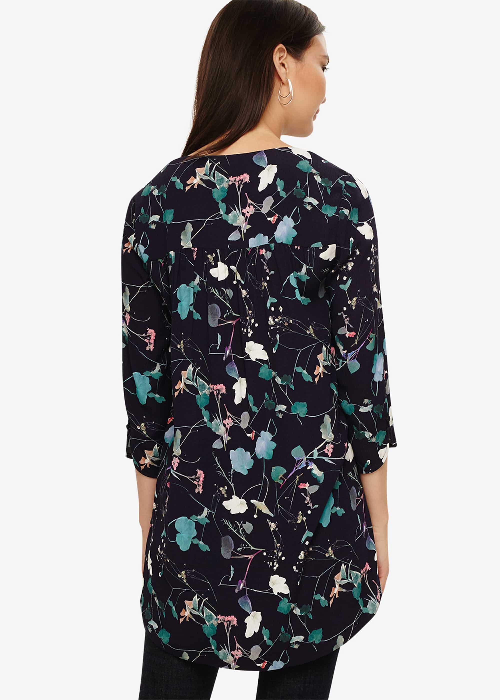 Pearly Floral Tunic Top