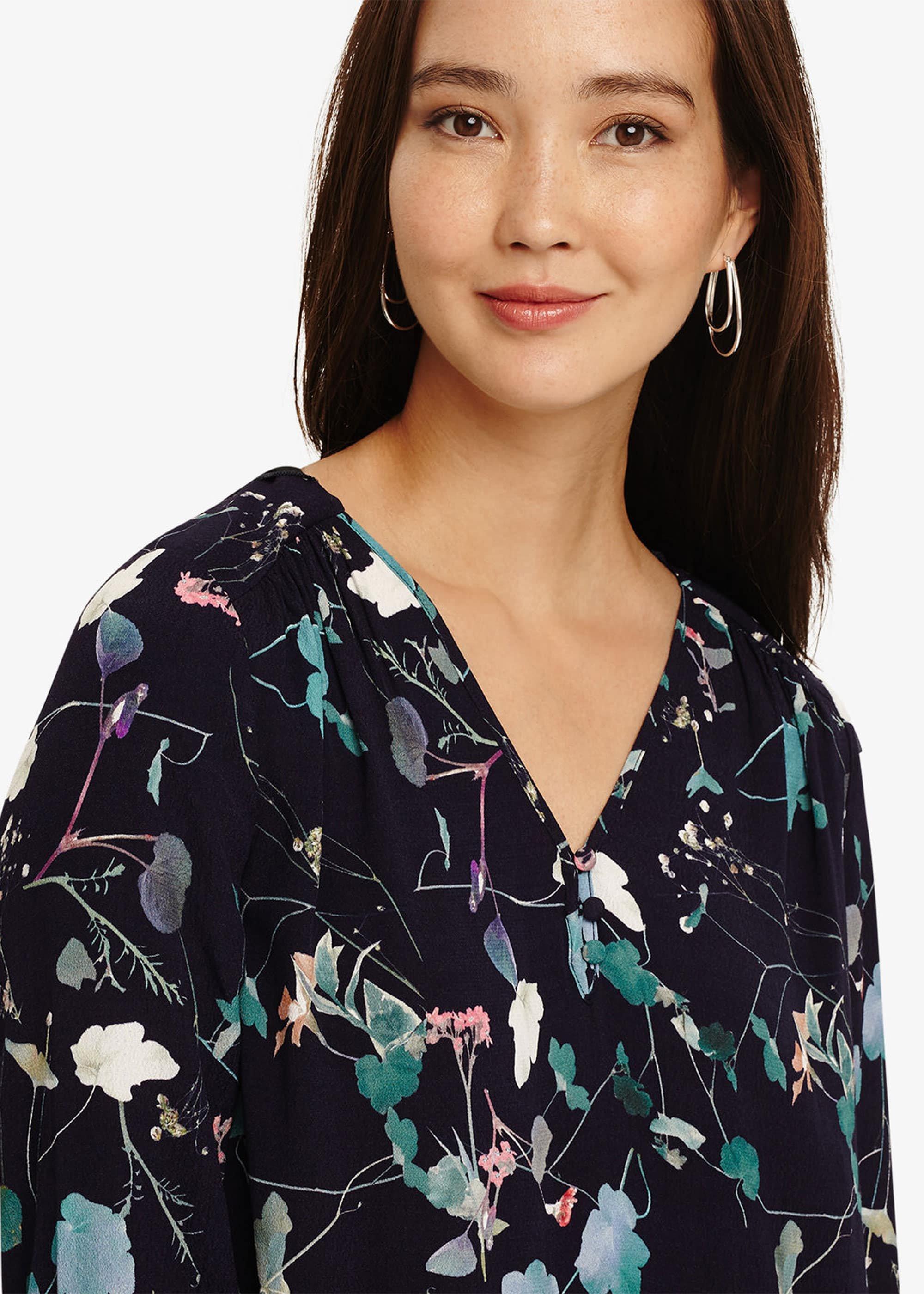 Pearly Floral Tunic Top