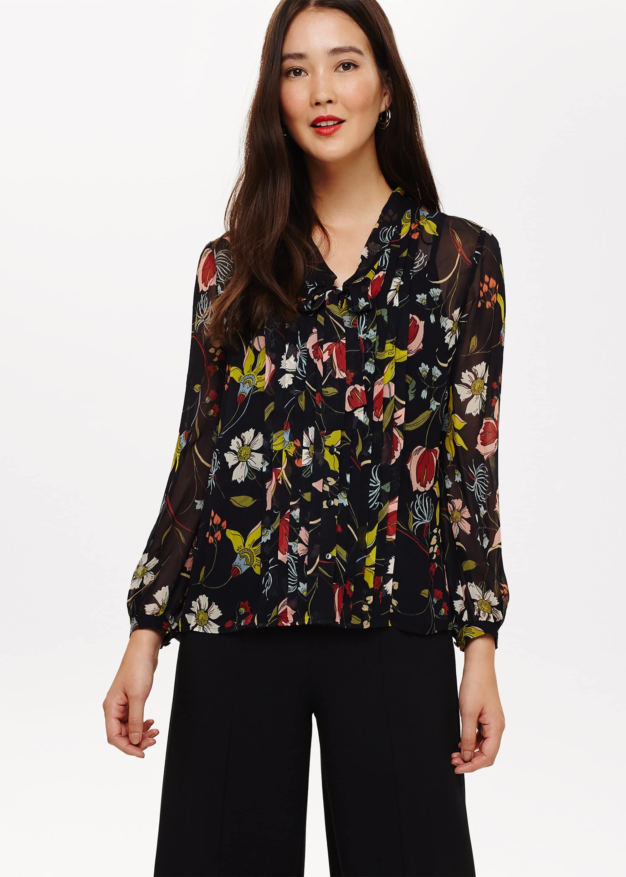 Dahlia Printed Bow Blouse