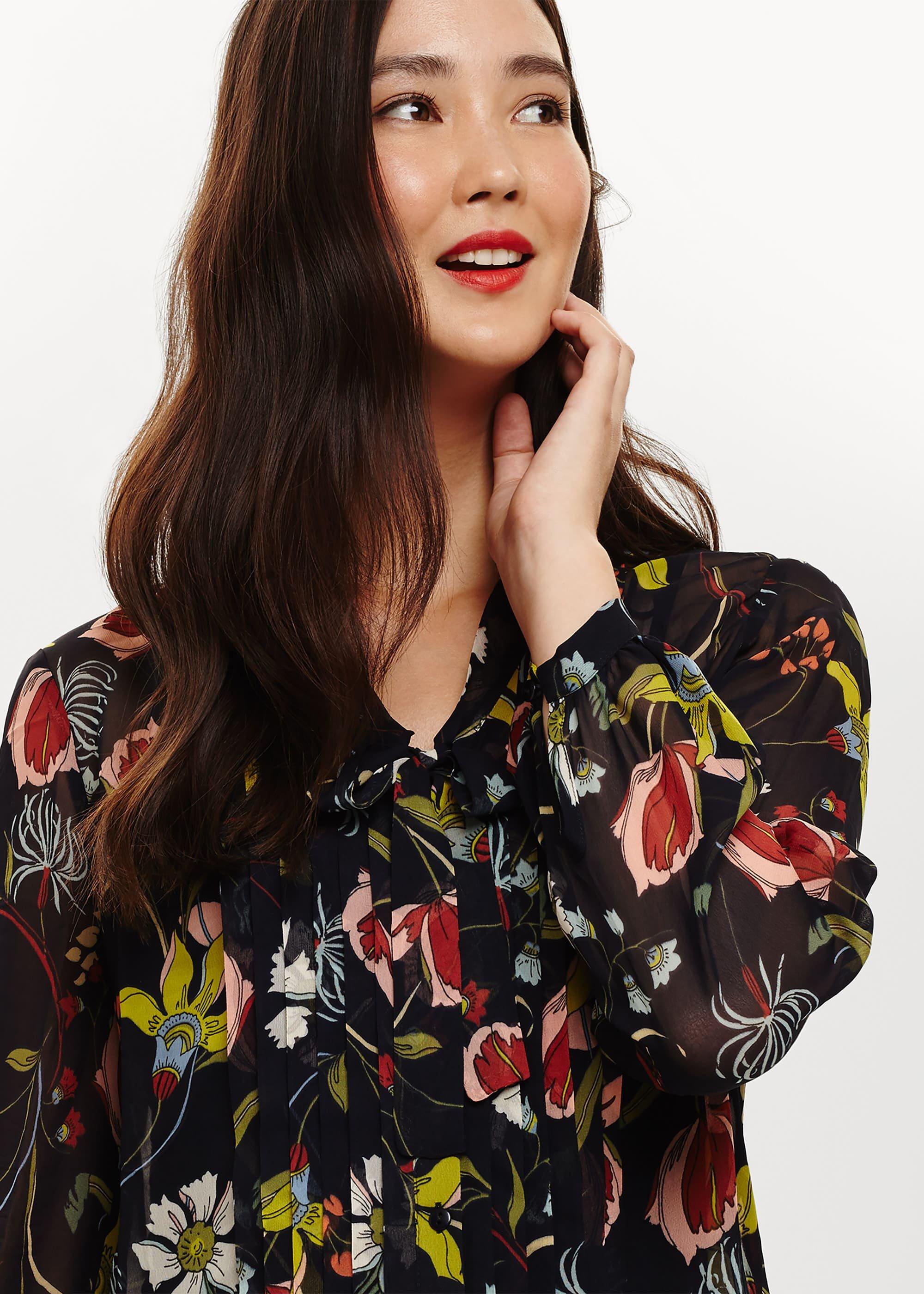 Dahlia Printed Bow Blouse
