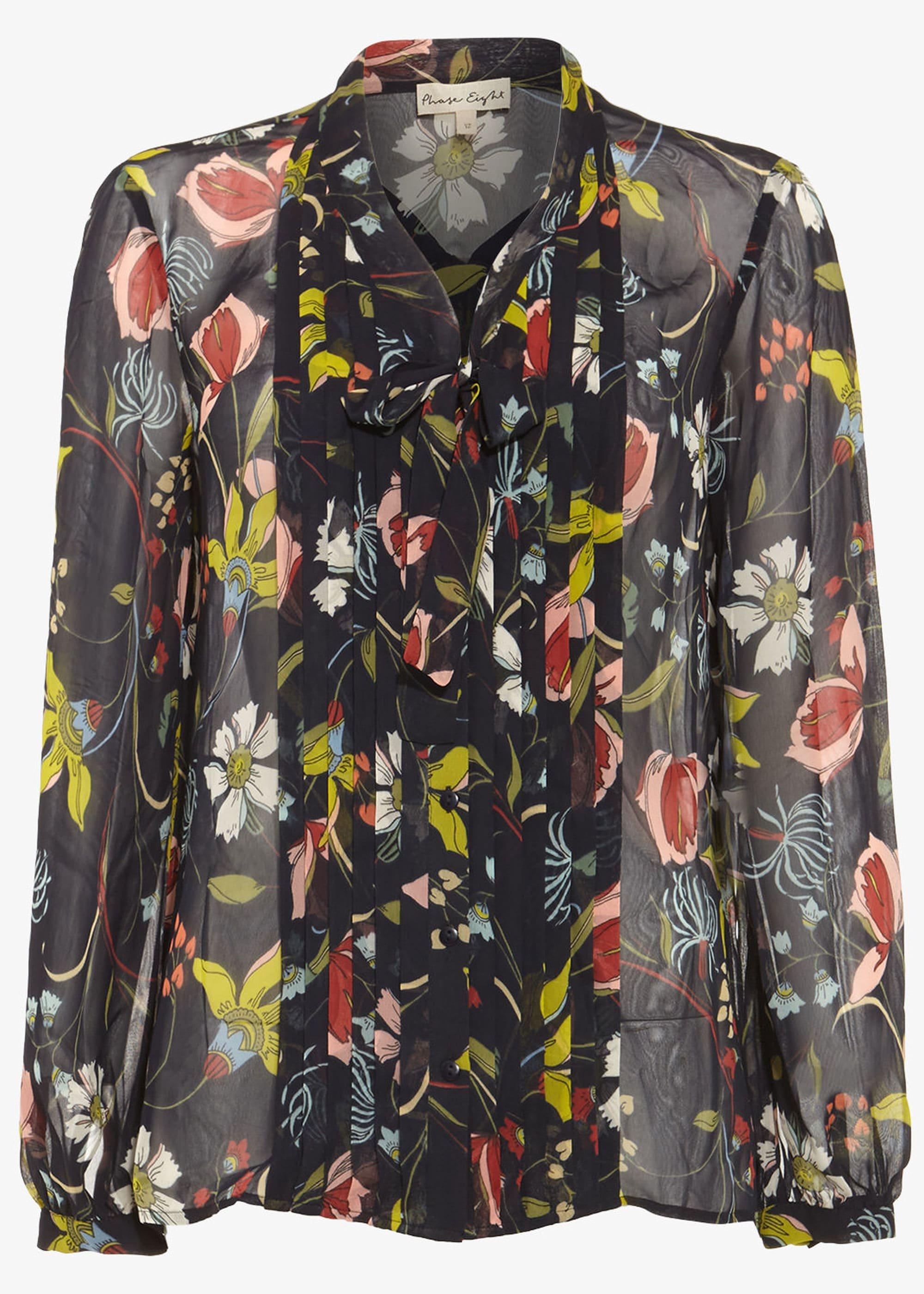 Dahlia Printed Bow Blouse