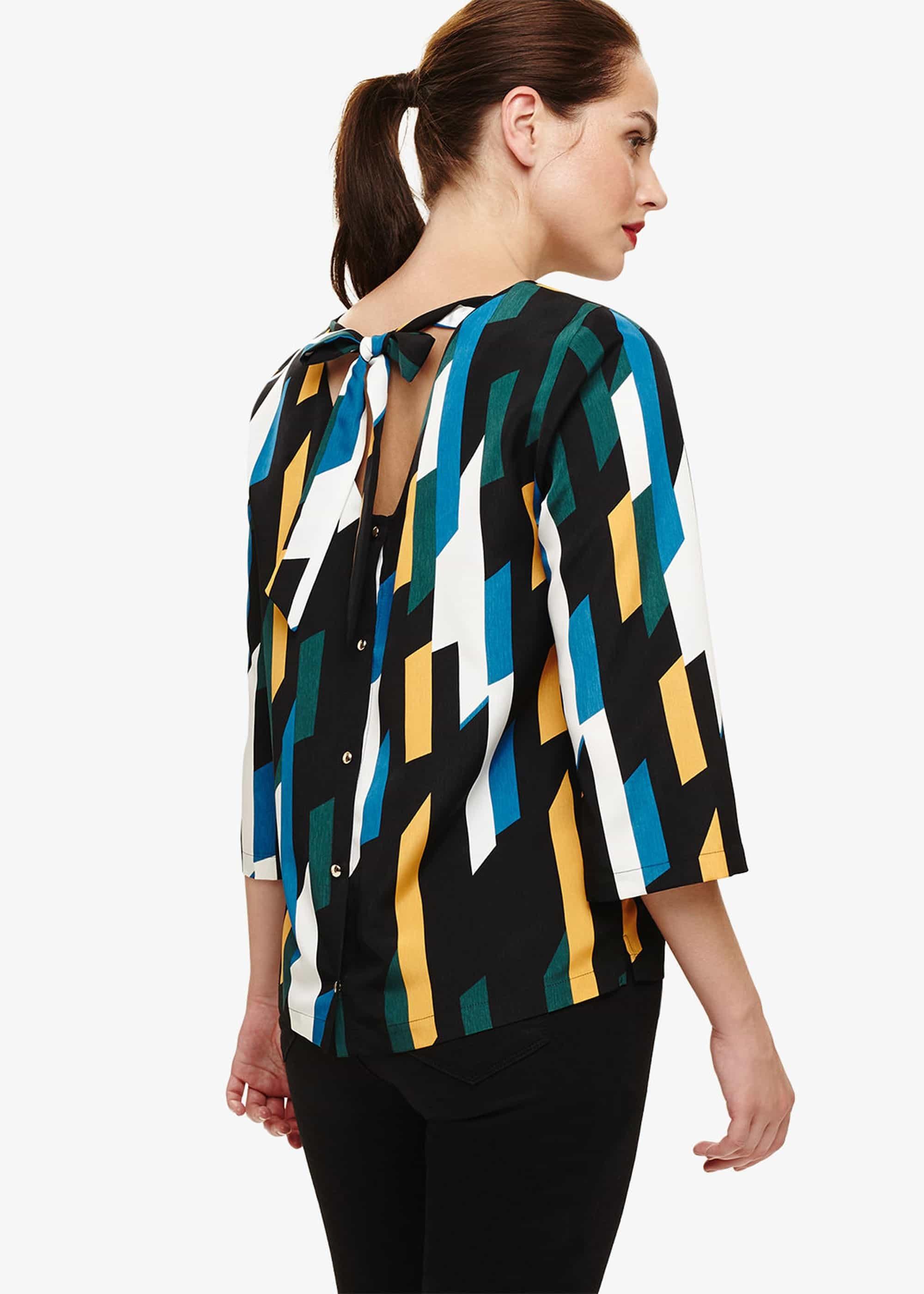 Sage Geo Print Blouse