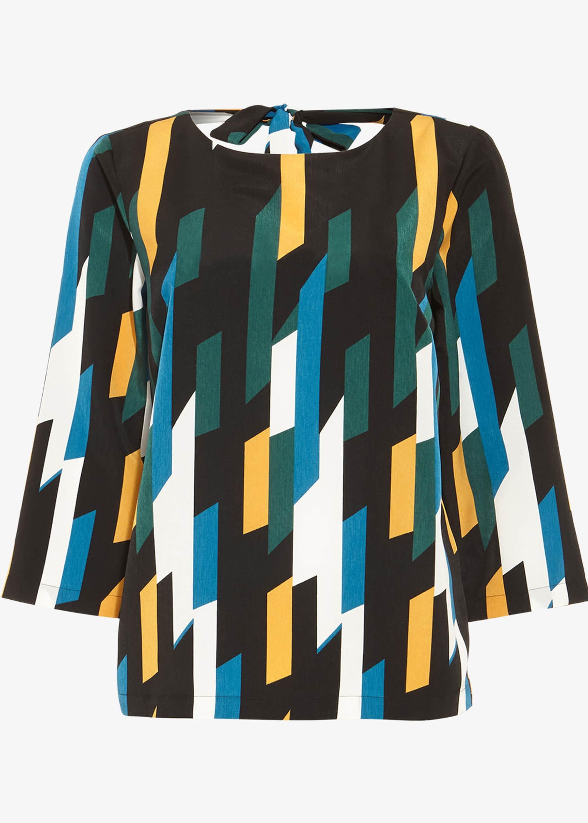 Sage Geo Print Blouse