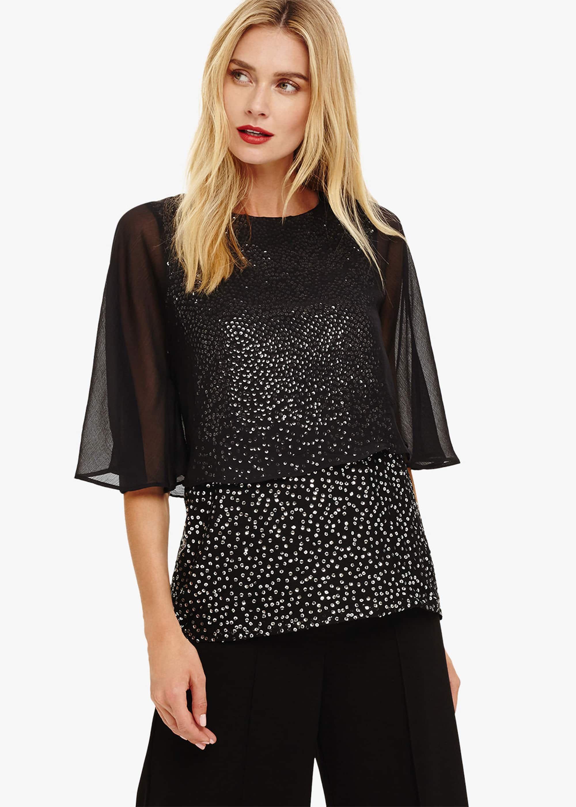 Iiona Double Layer Sequin Blouse