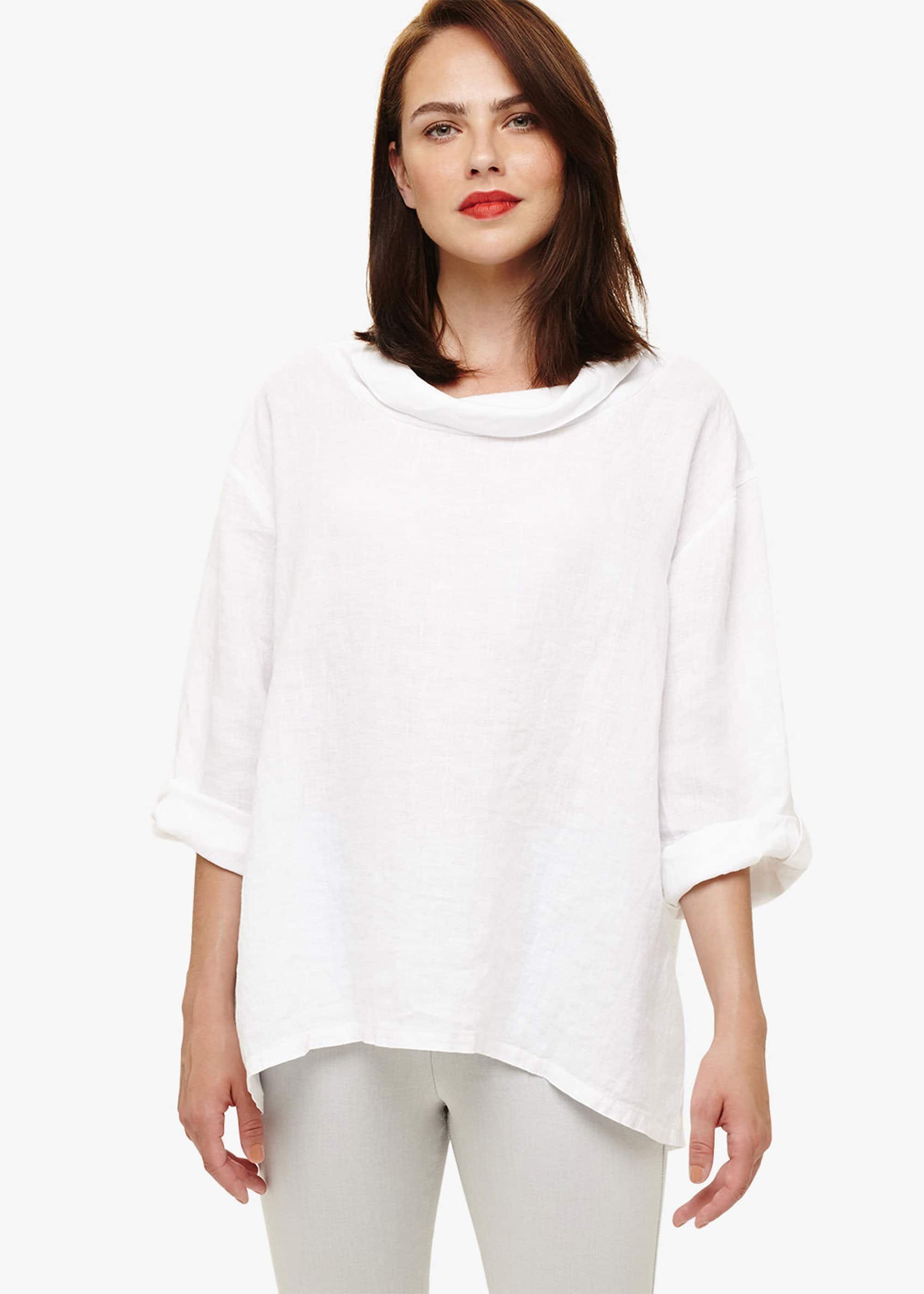 Cowl Neck Linen Blouse