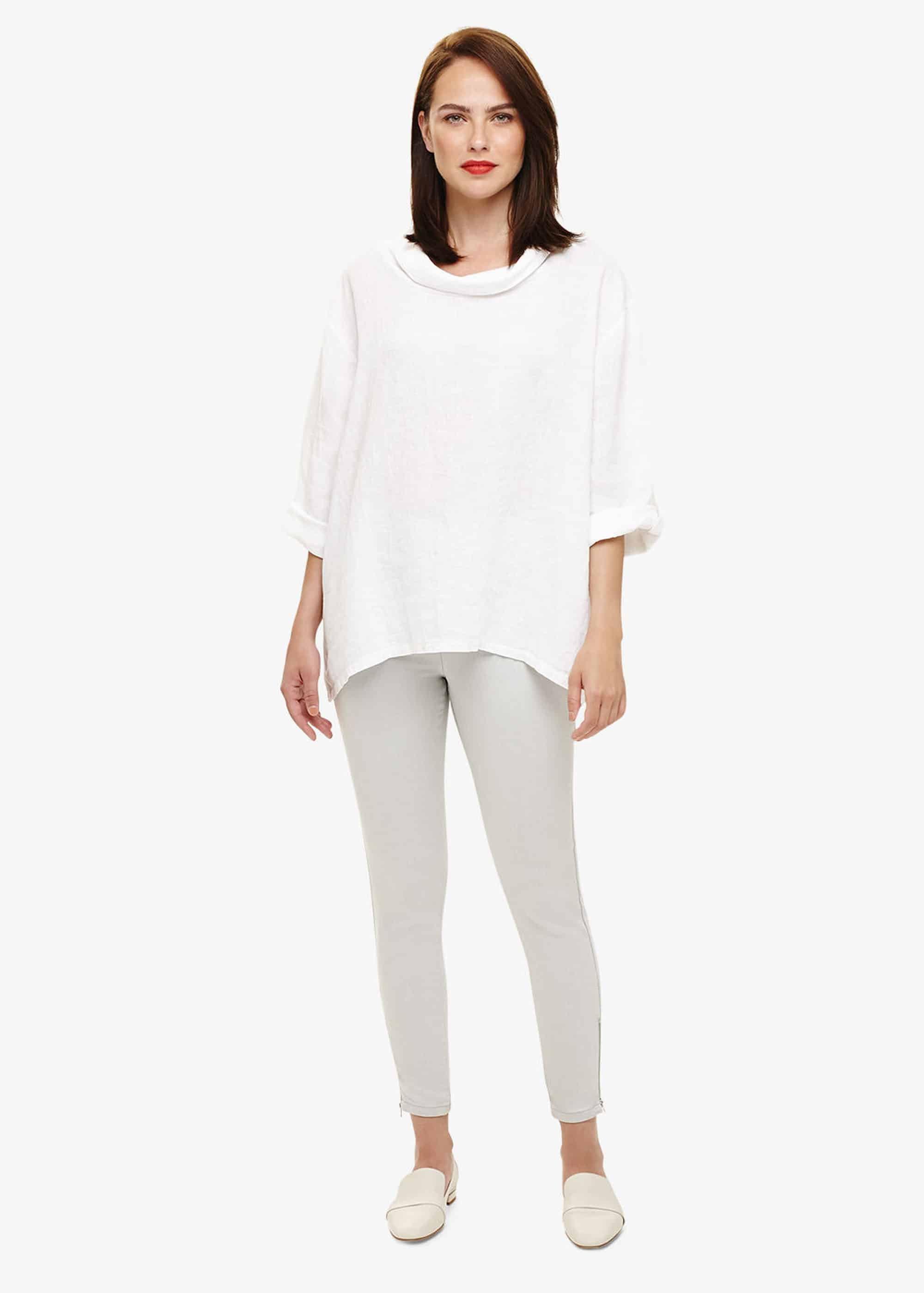 Cowl Neck Linen Blouse