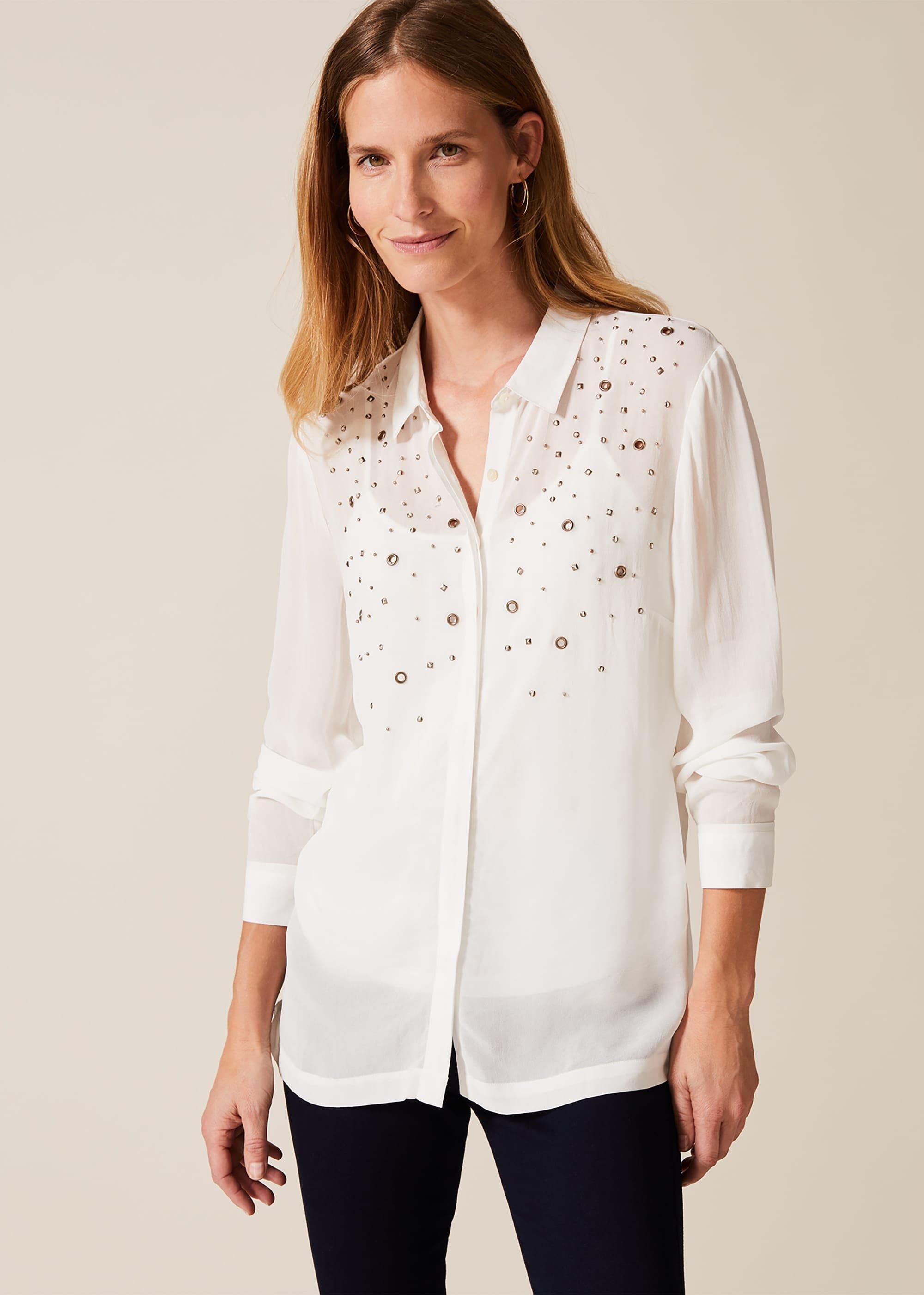 Eyelet Chiffon Blouse