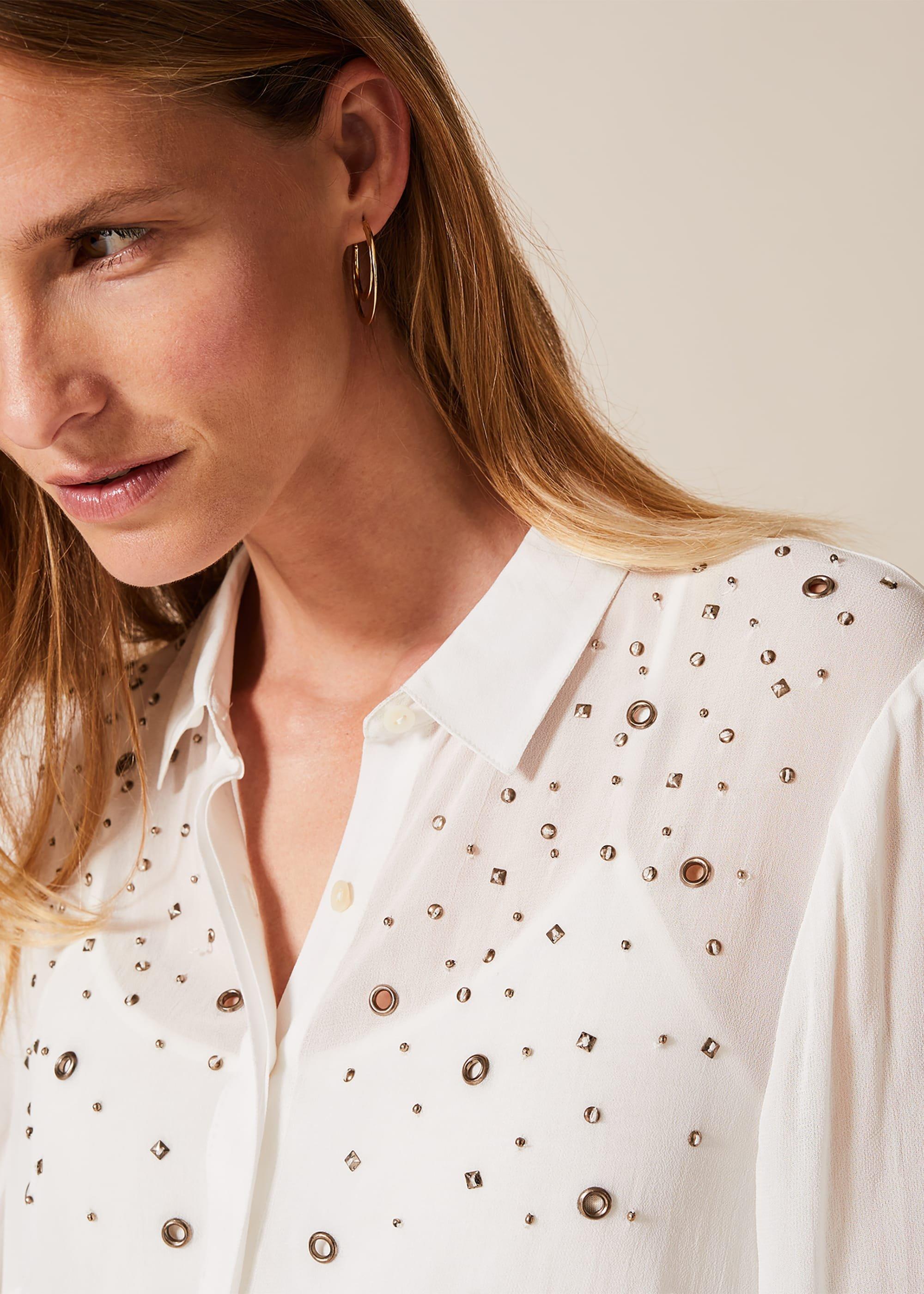 Eyelet Chiffon Blouse