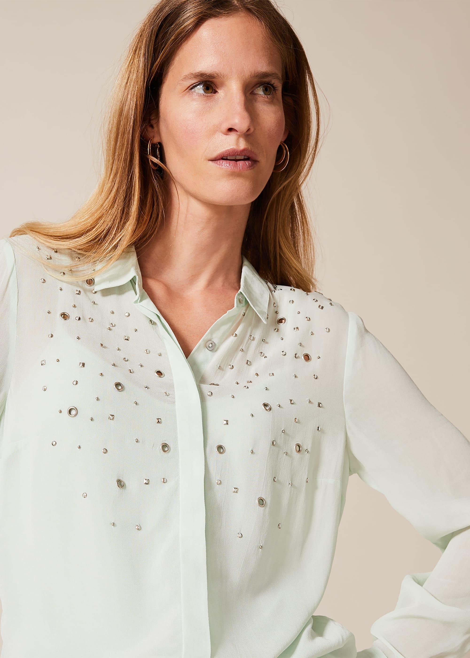 Eyelet Chiffon Blouse
