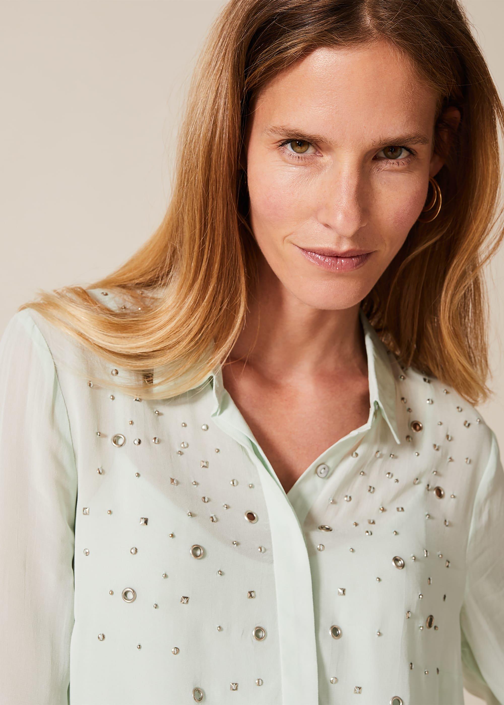 Eyelet Chiffon Blouse