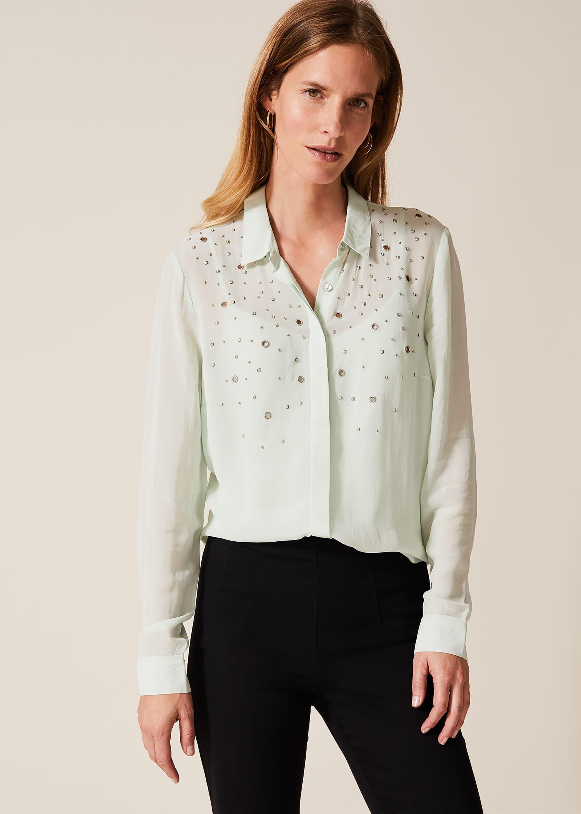 Eyelet Chiffon Blouse
