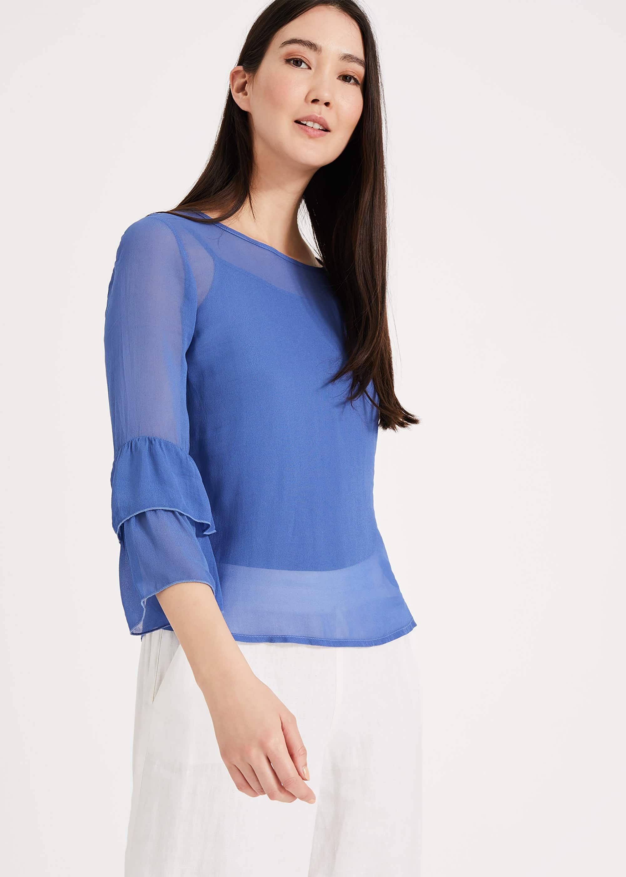 Megumi Chiffon Frill Sleeve Blouse