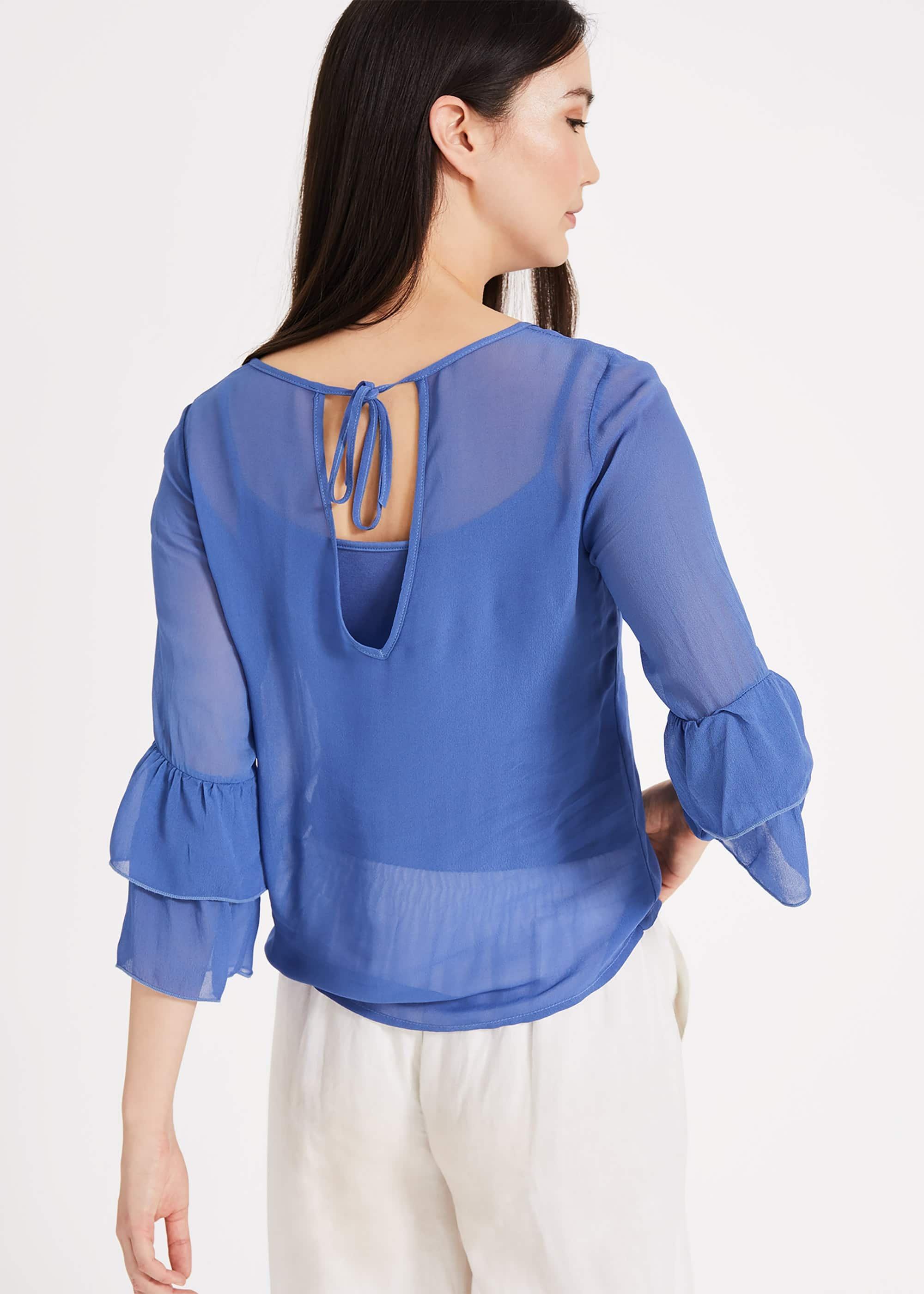 Megumi Chiffon Frill Sleeve Blouse