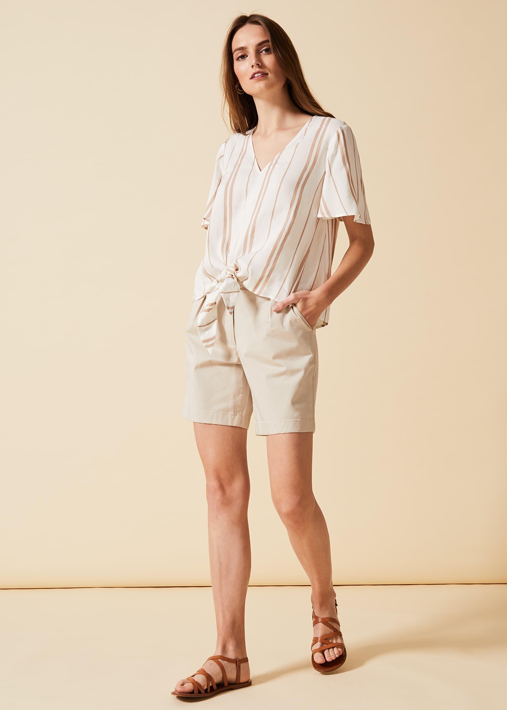 Leanna Stripe Tie Blouse