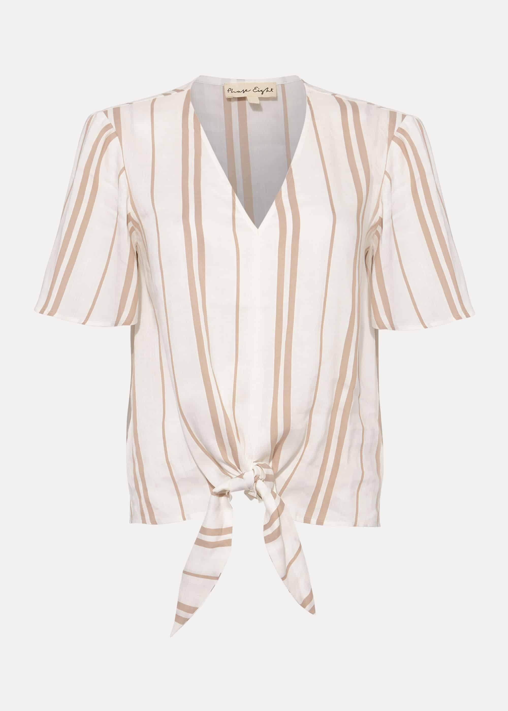 Leanna Stripe Tie Blouse