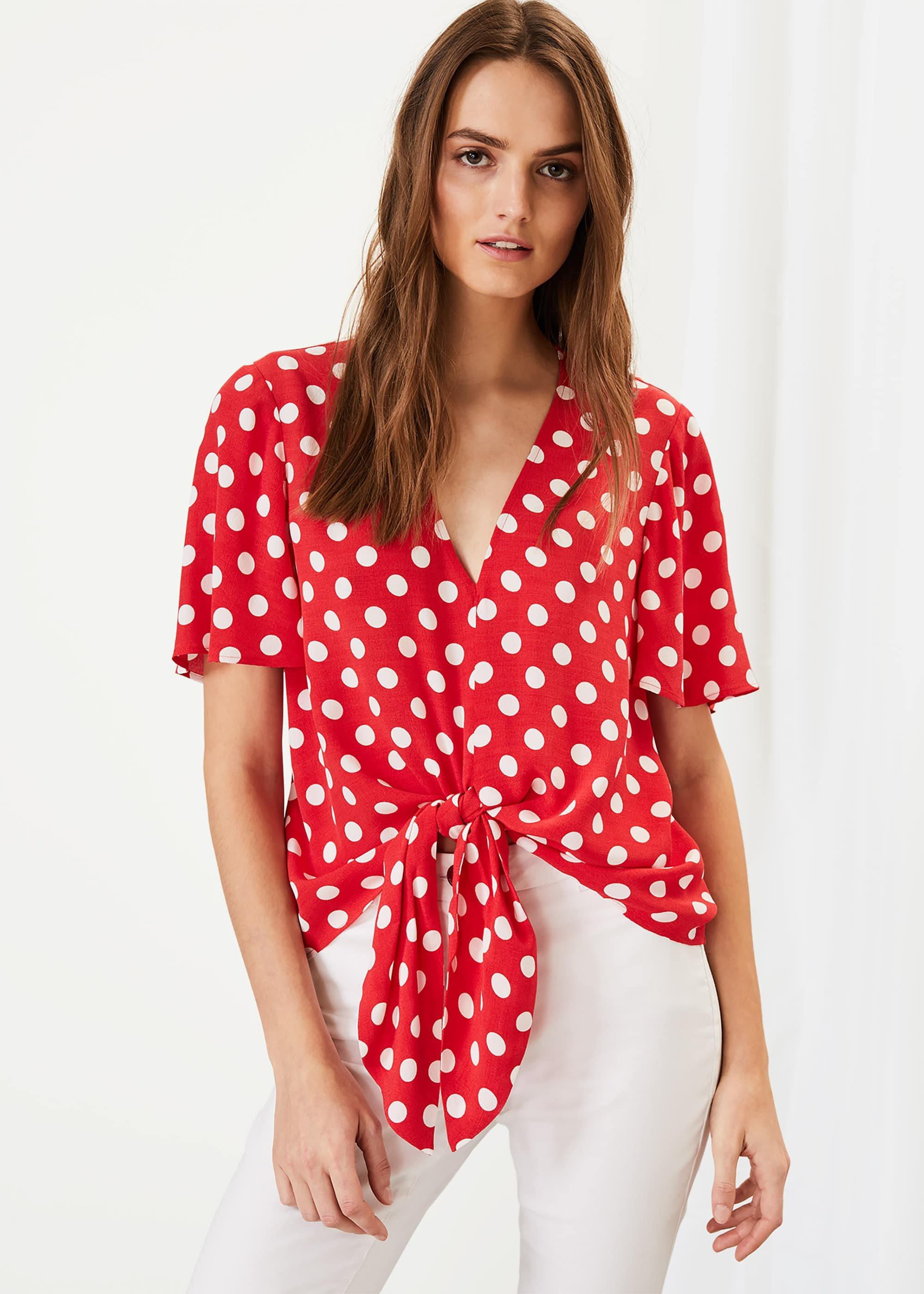 Marilyn Spot Tie Blouse