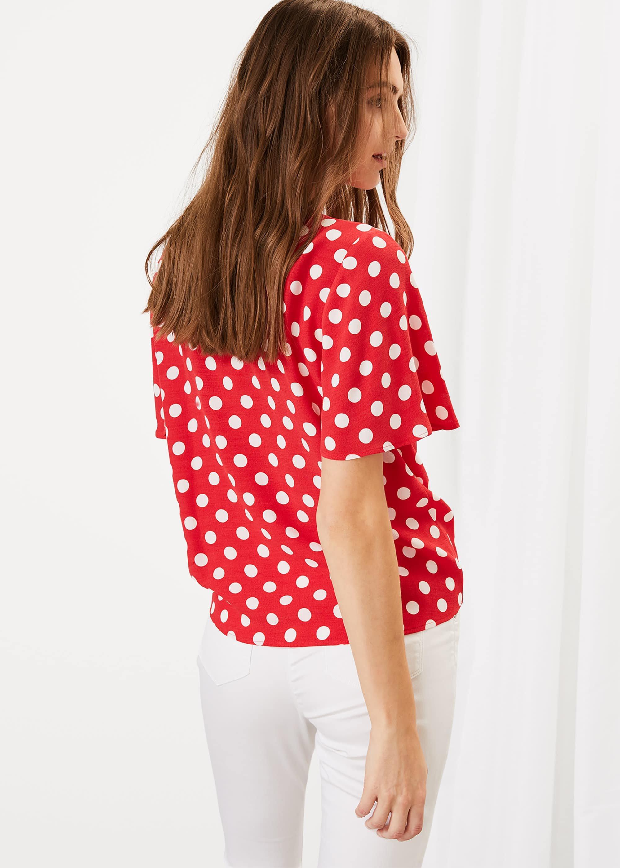 Marilyn Spot Tie Blouse