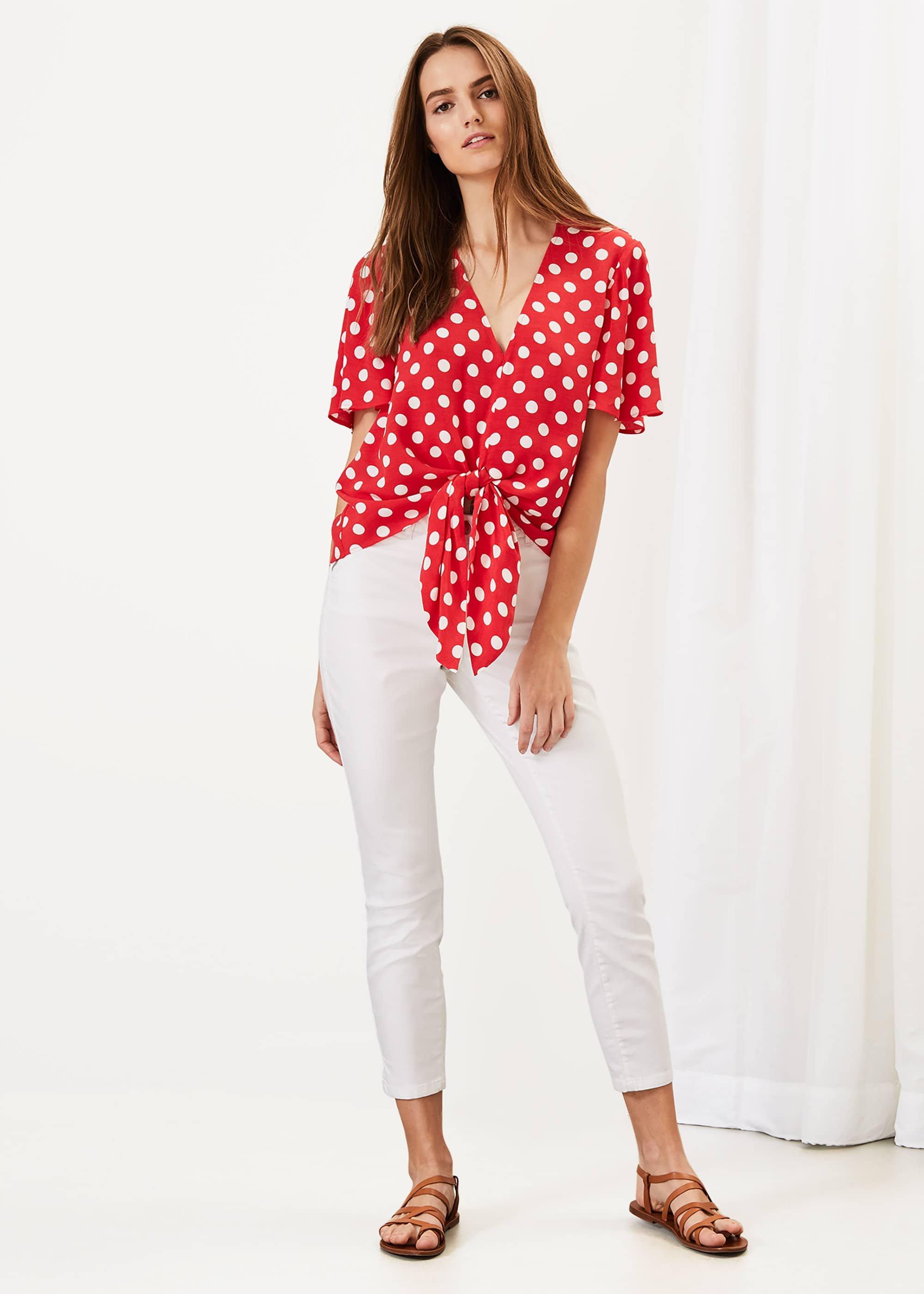 Marilyn Spot Tie Blouse