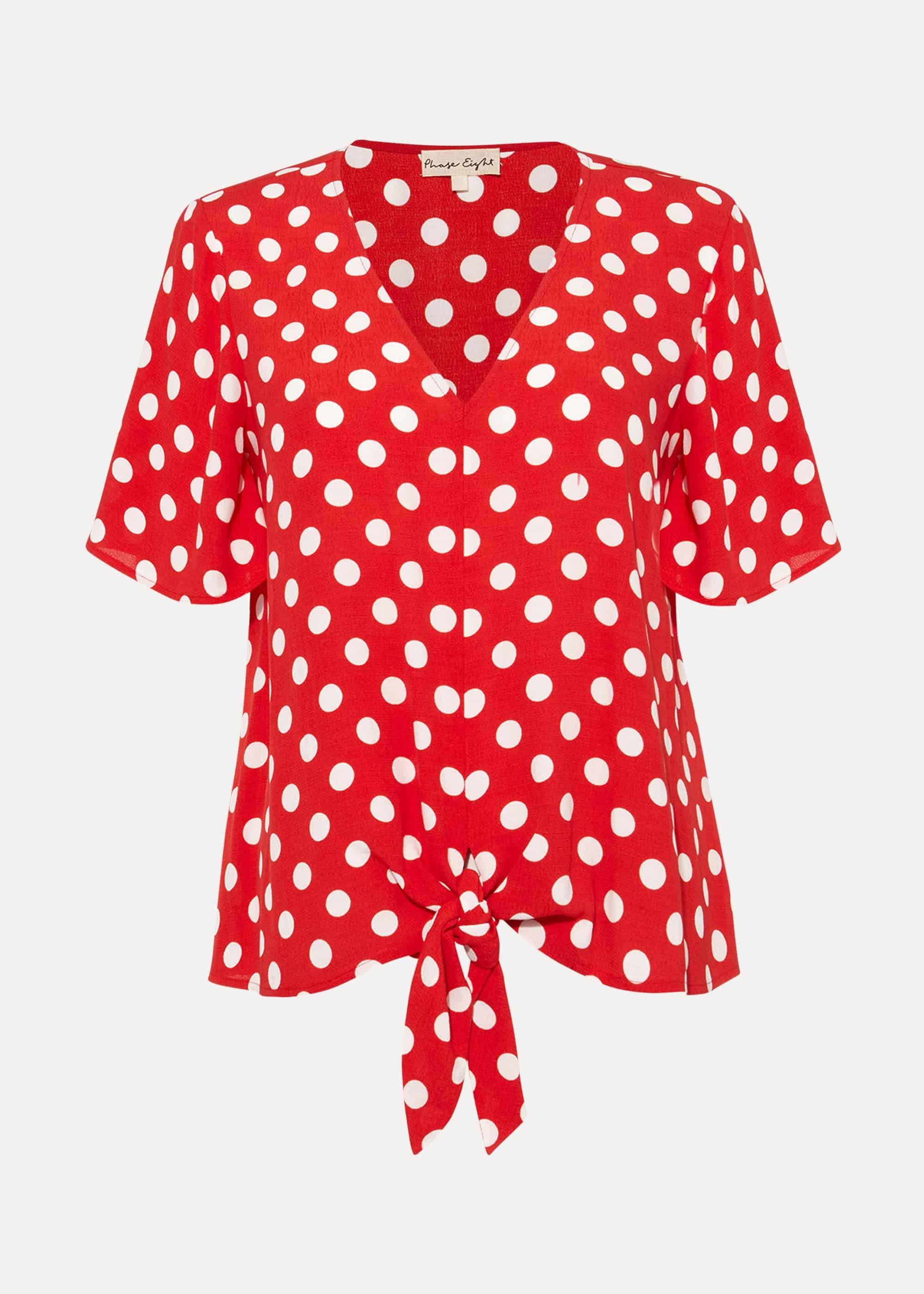 Marilyn Spot Tie Blouse