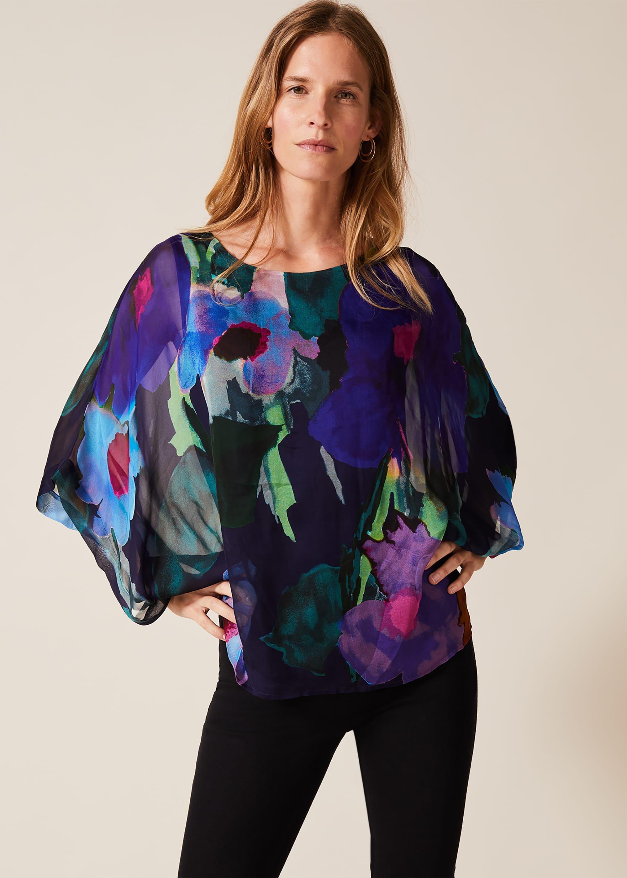 Azana Floral Silk Blouse