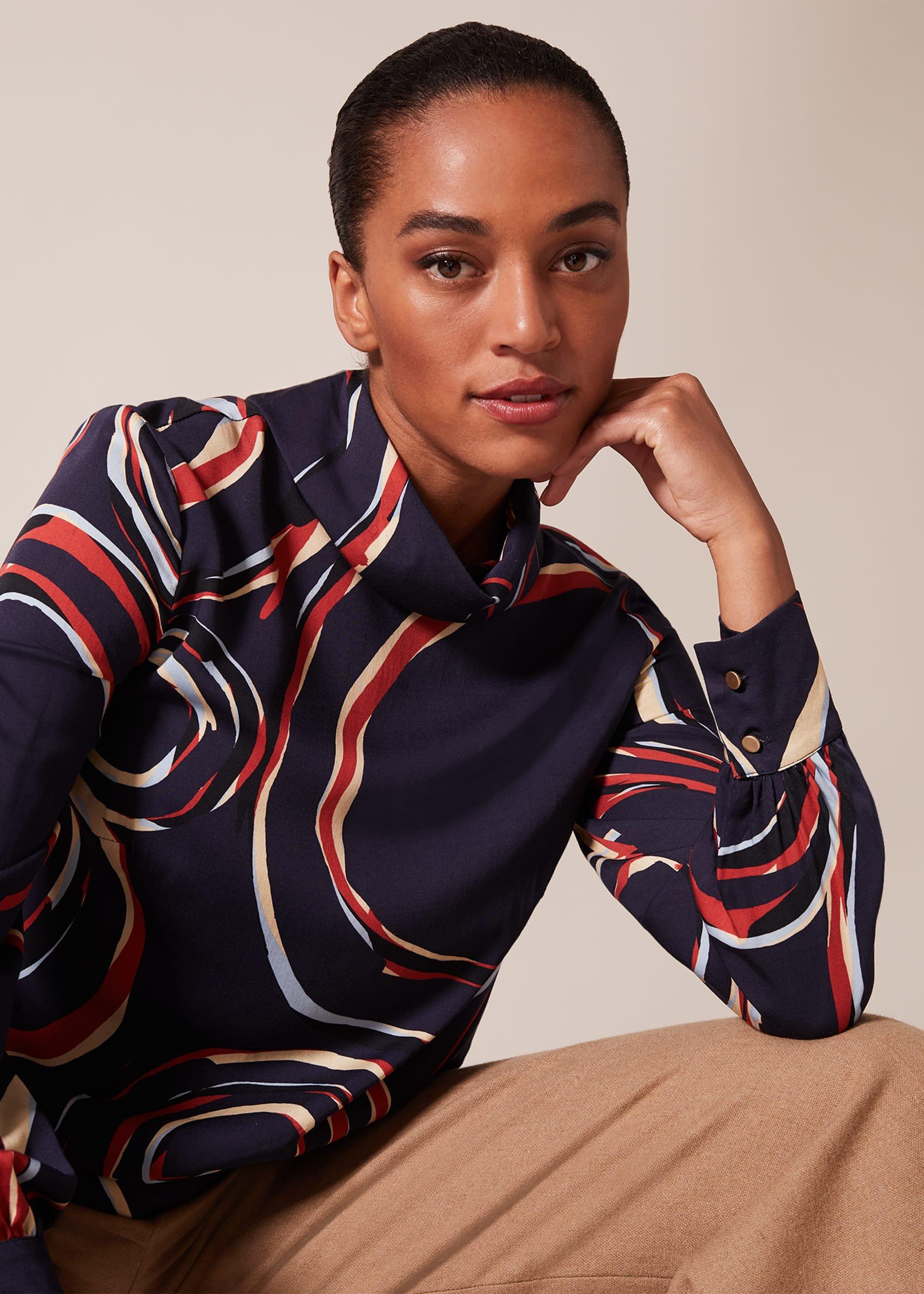 Swirl Satin Blouse