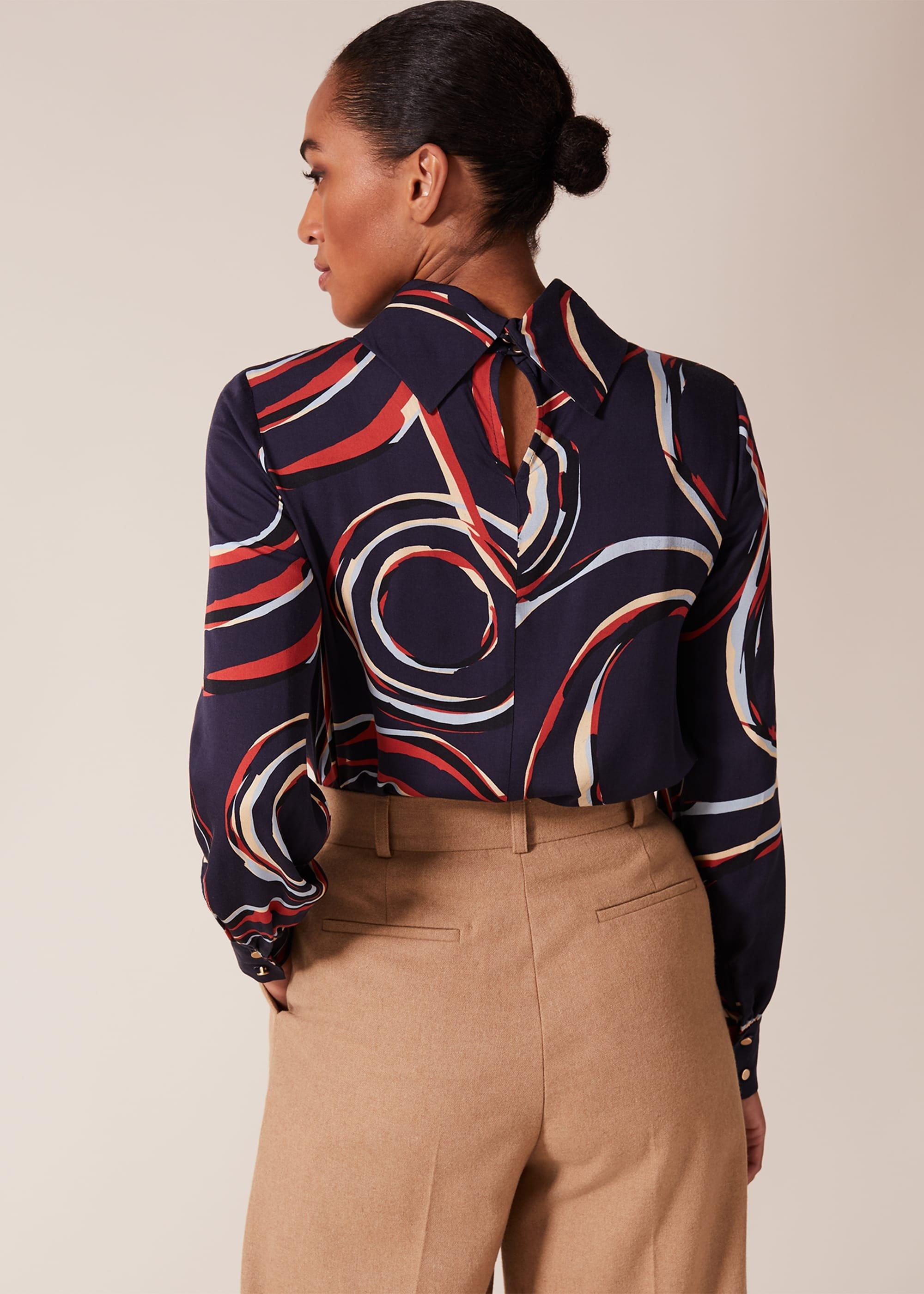 Swirl Satin Blouse