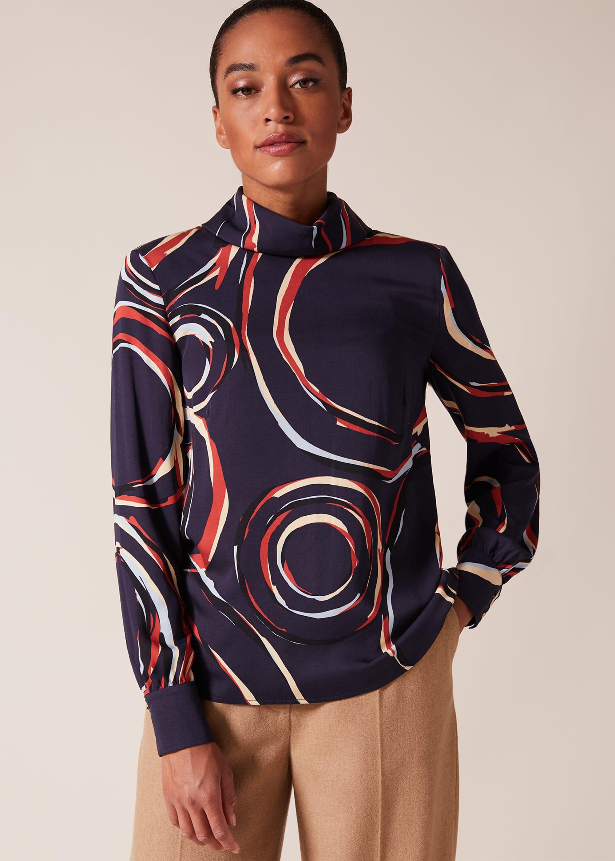 Swirl Satin Blouse