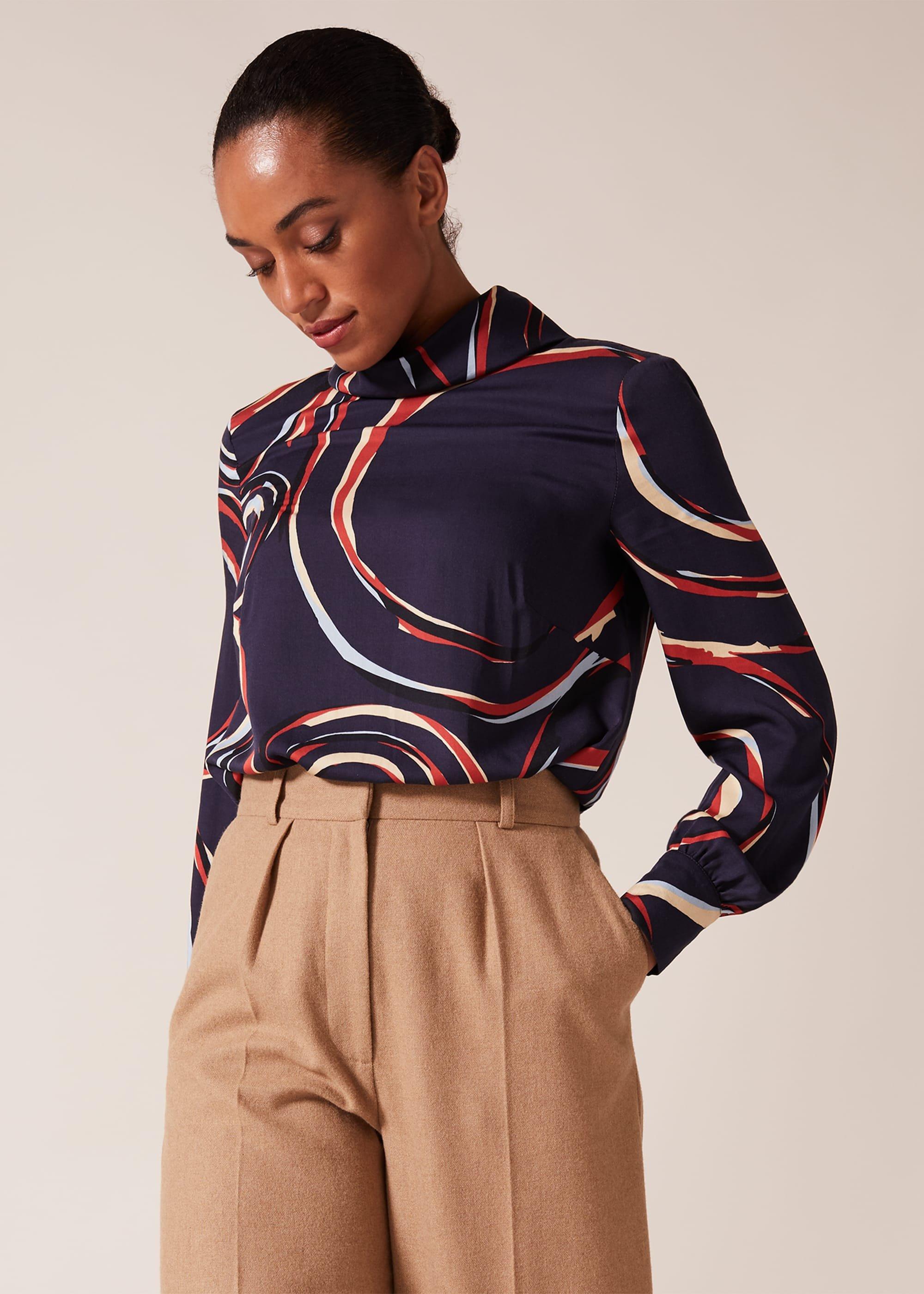 Swirl Satin Blouse
