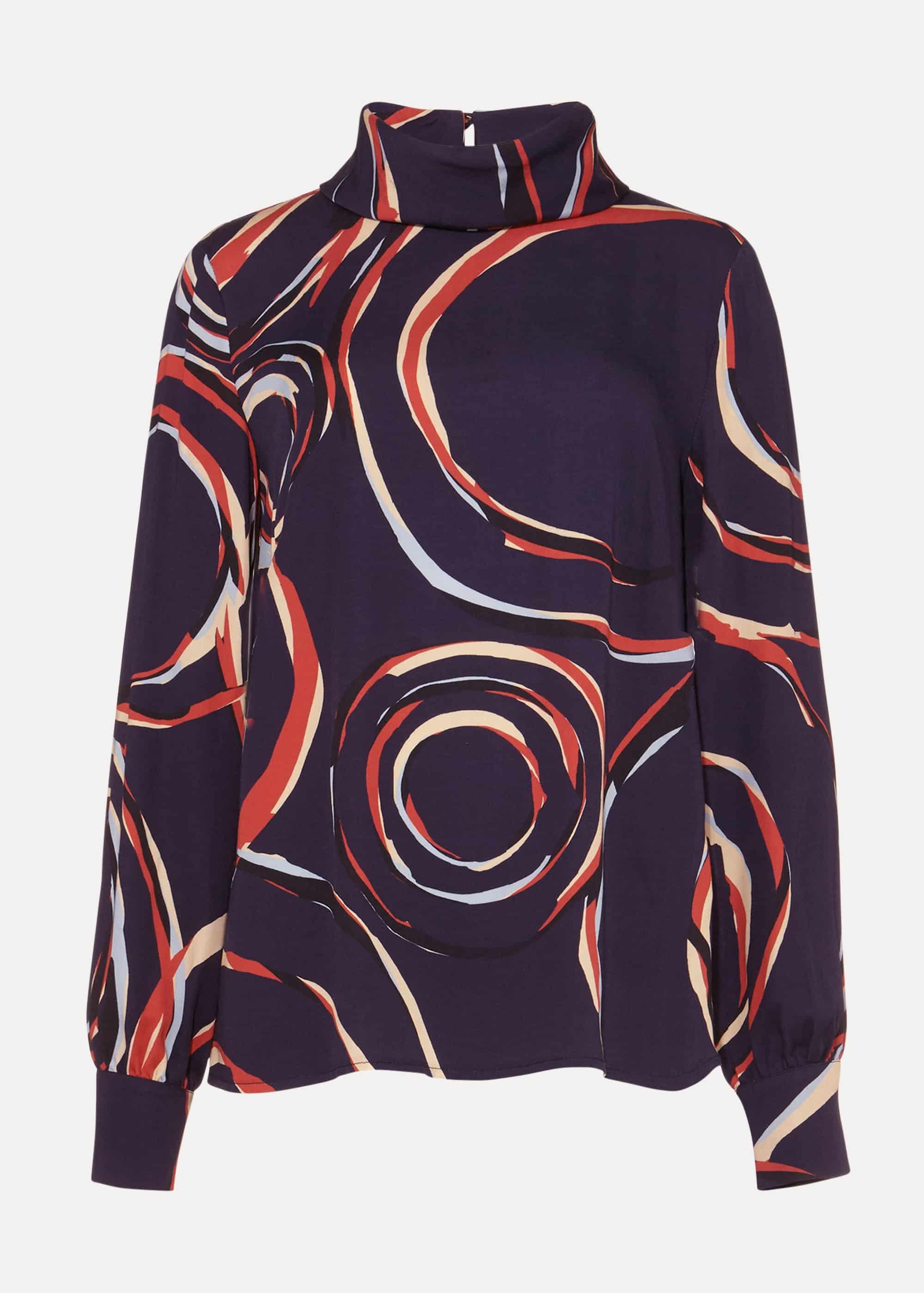 Swirl Satin Blouse