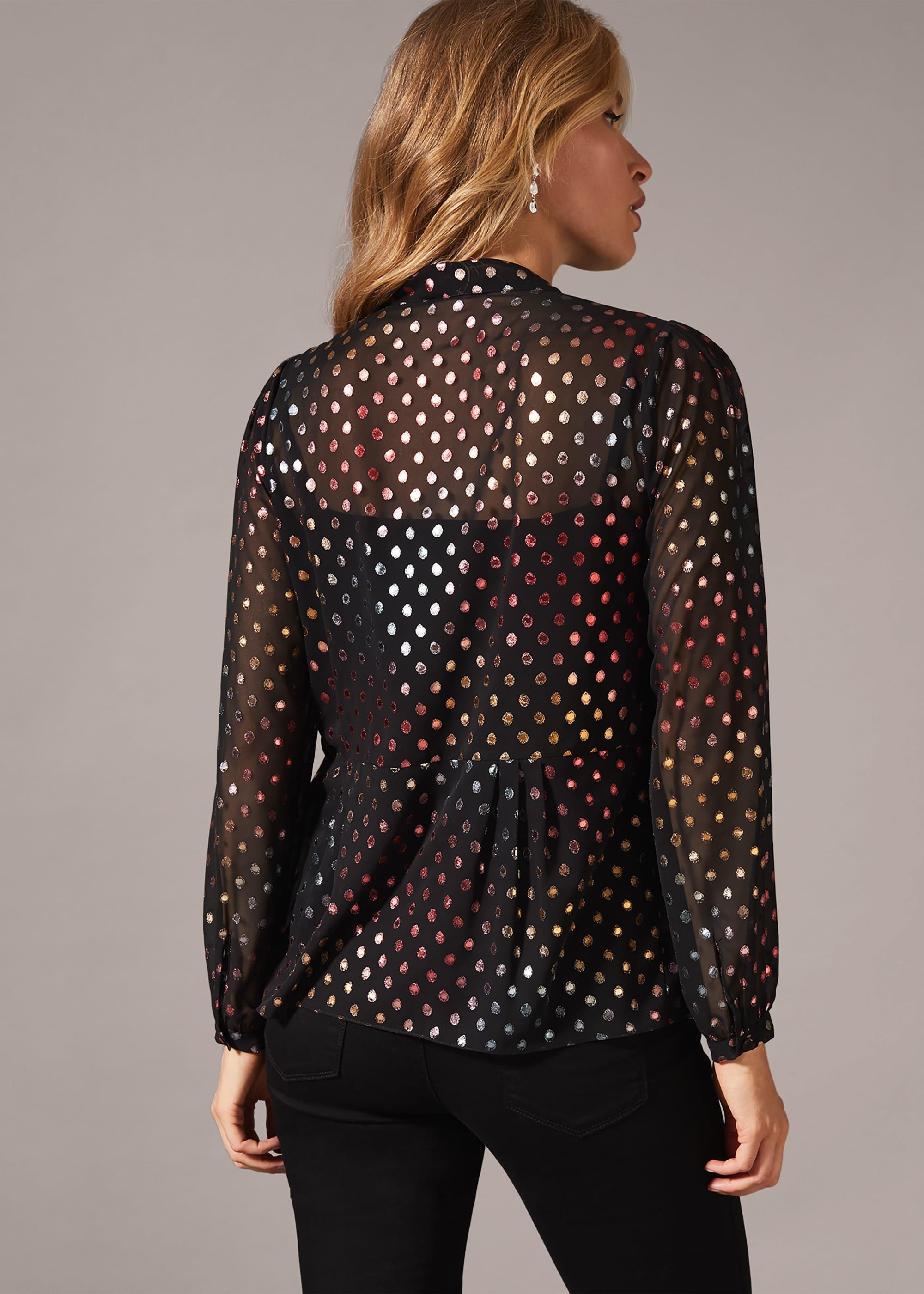 Shimmer Spot Pin Tuck Shirt