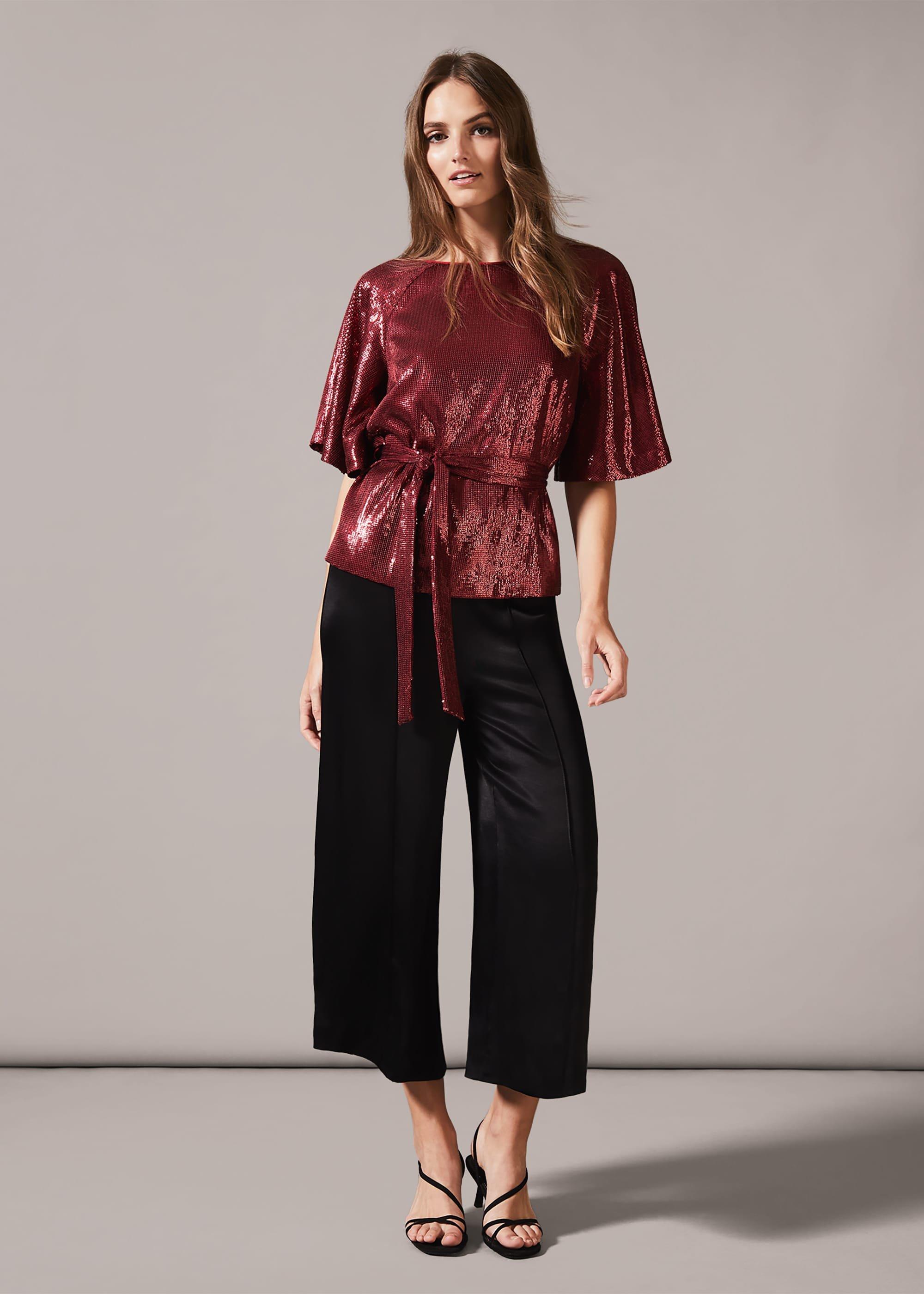 Kiera Sequin Wrap Top