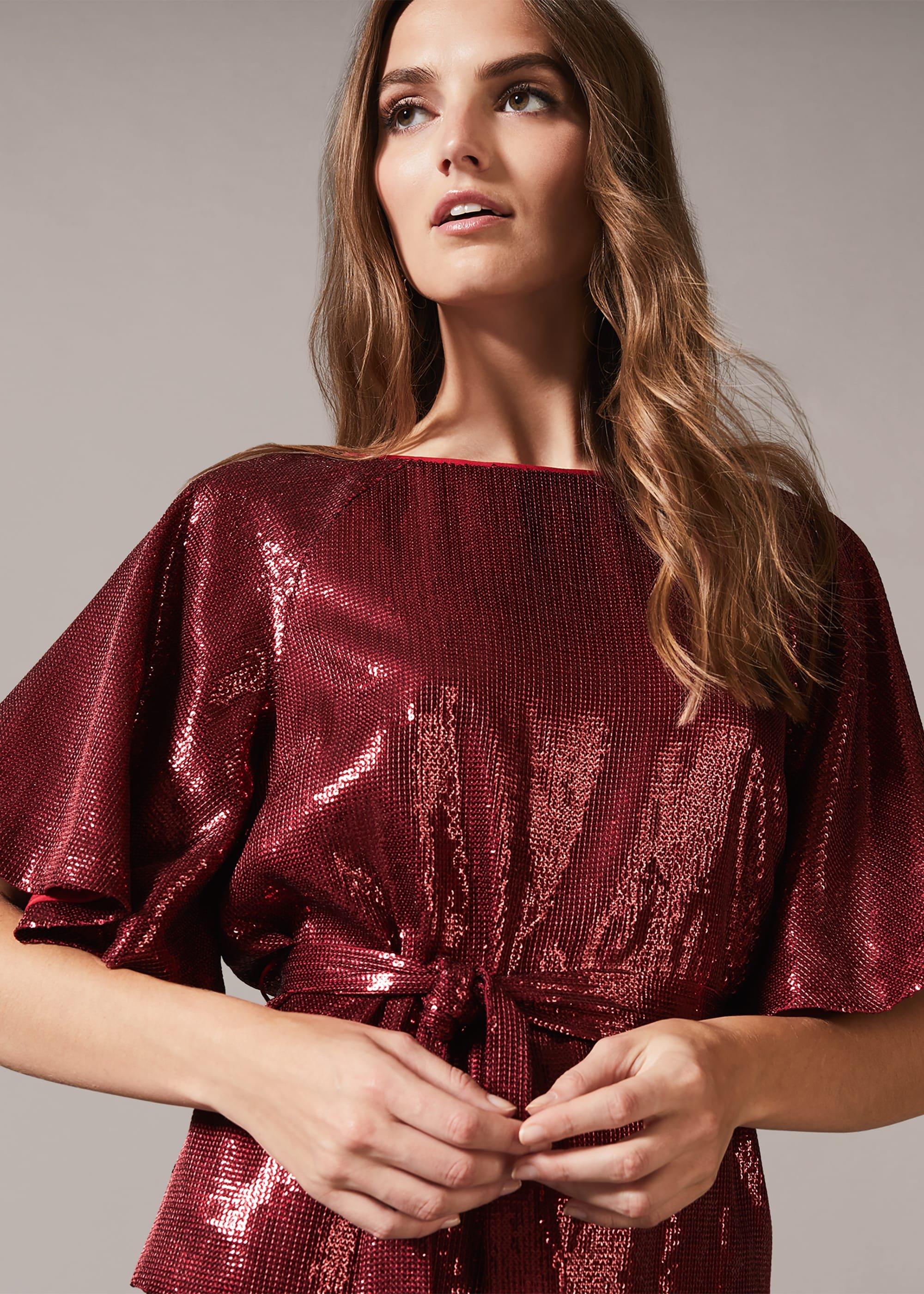 Kiera Sequin Wrap Top