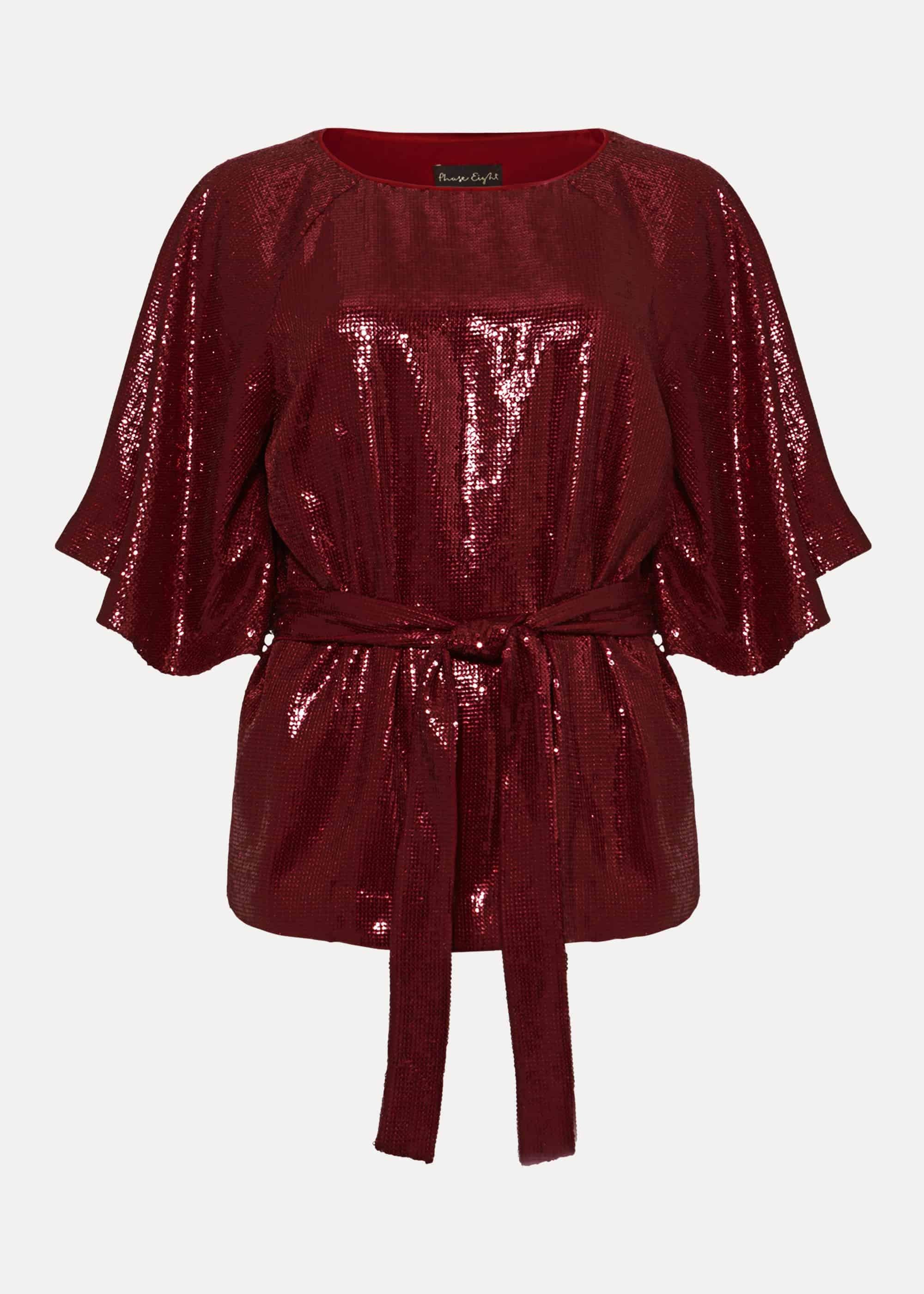 Kiera Sequin Wrap Top