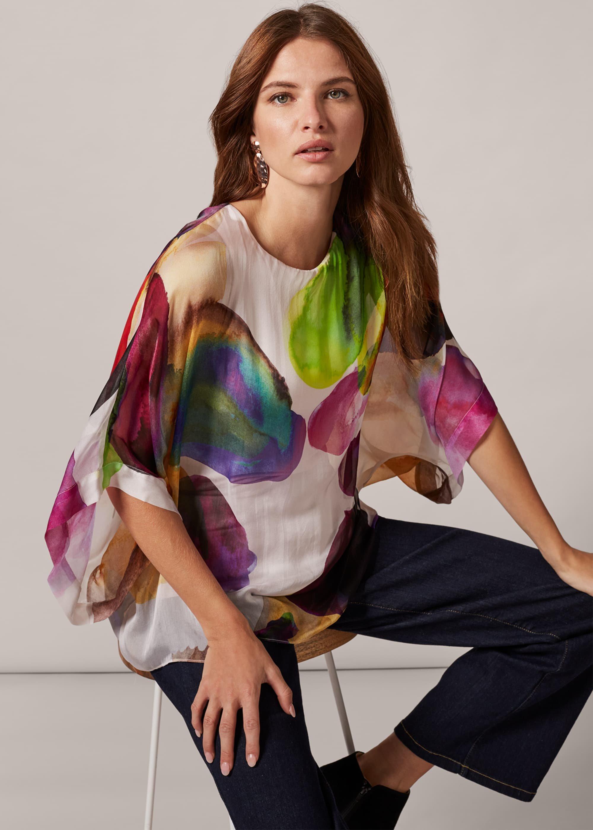 Emiko Print Silk Blouse