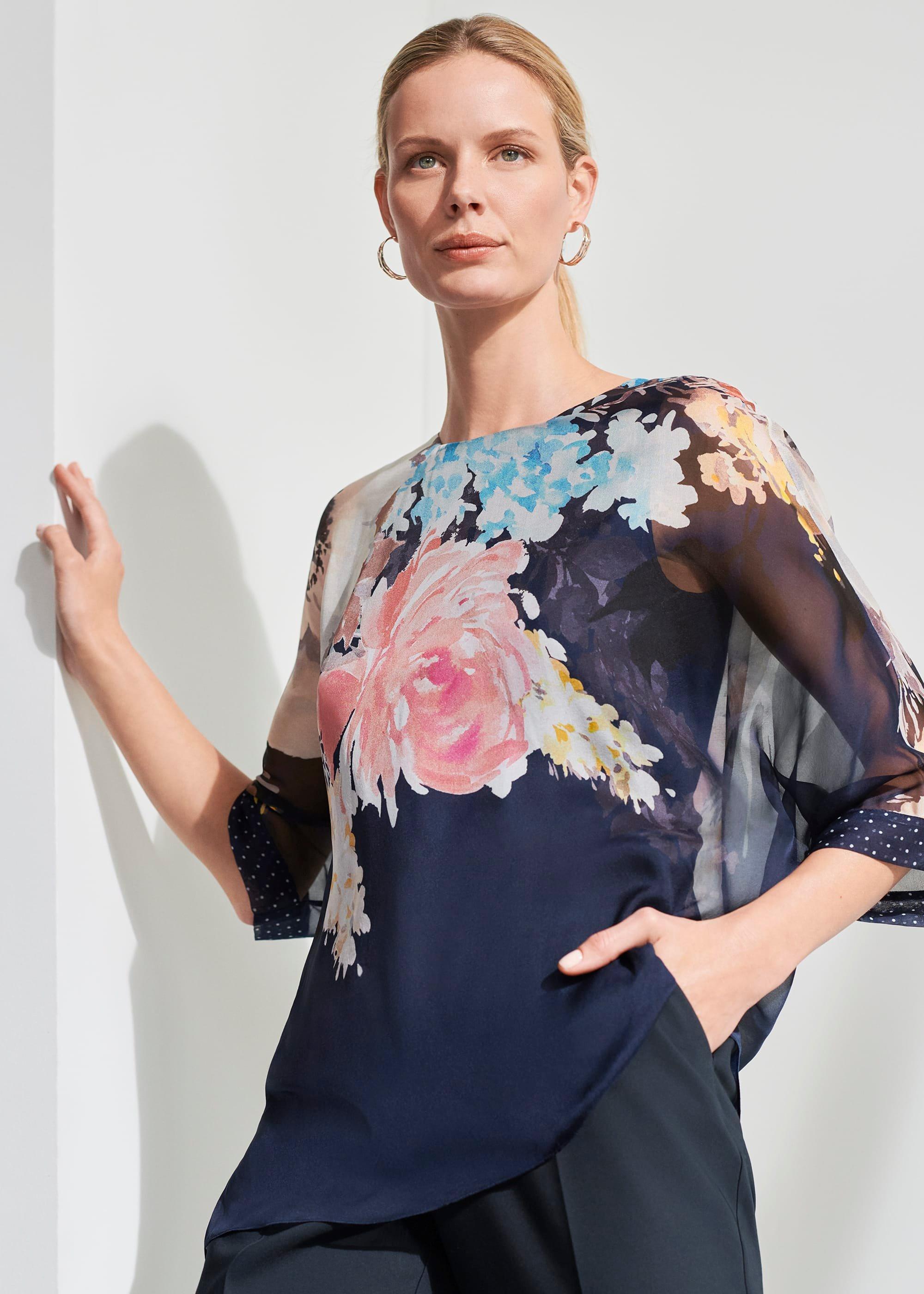 Blanche Floral Spot Silk Blouse