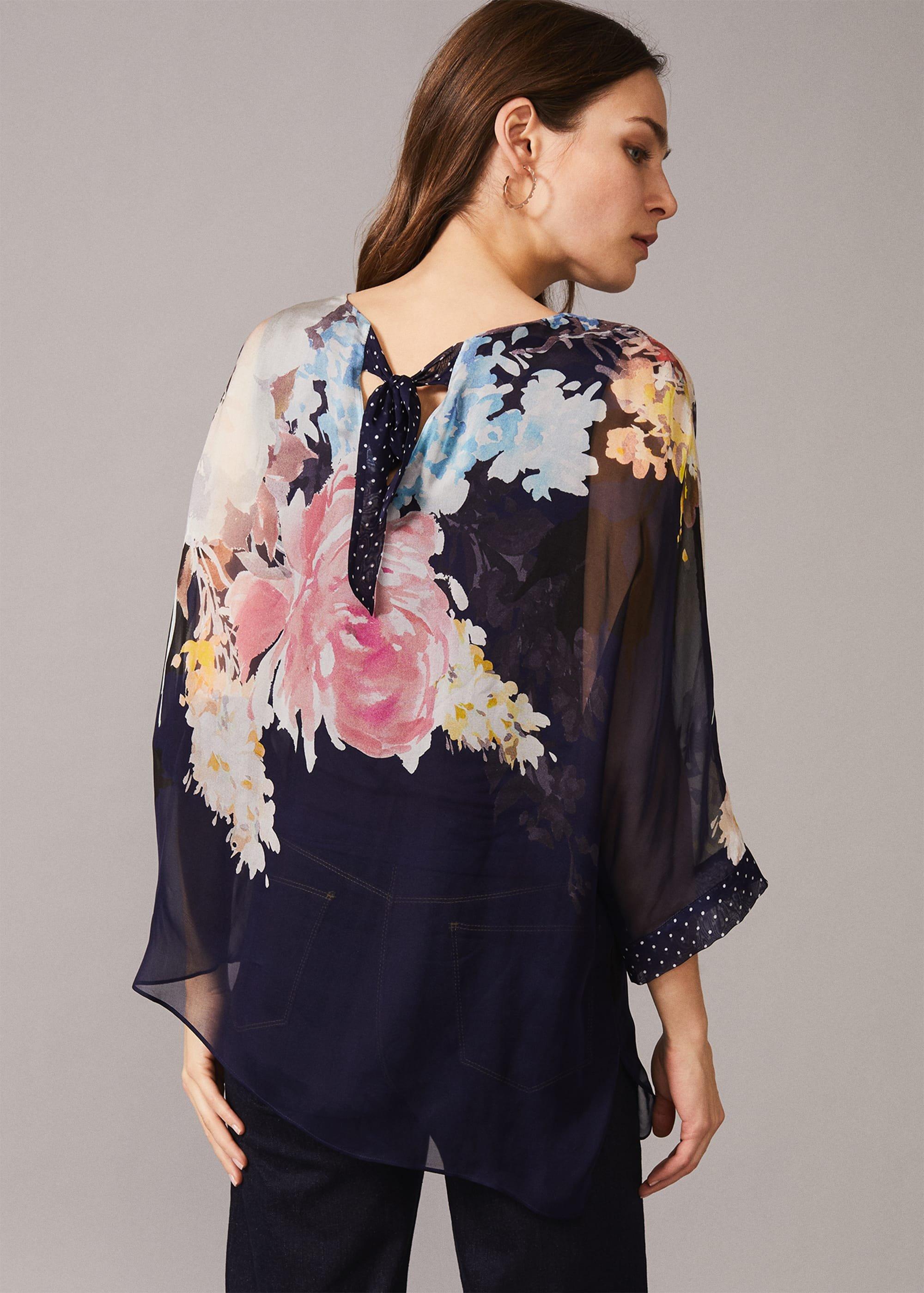 Blanche Floral Spot Silk Blouse