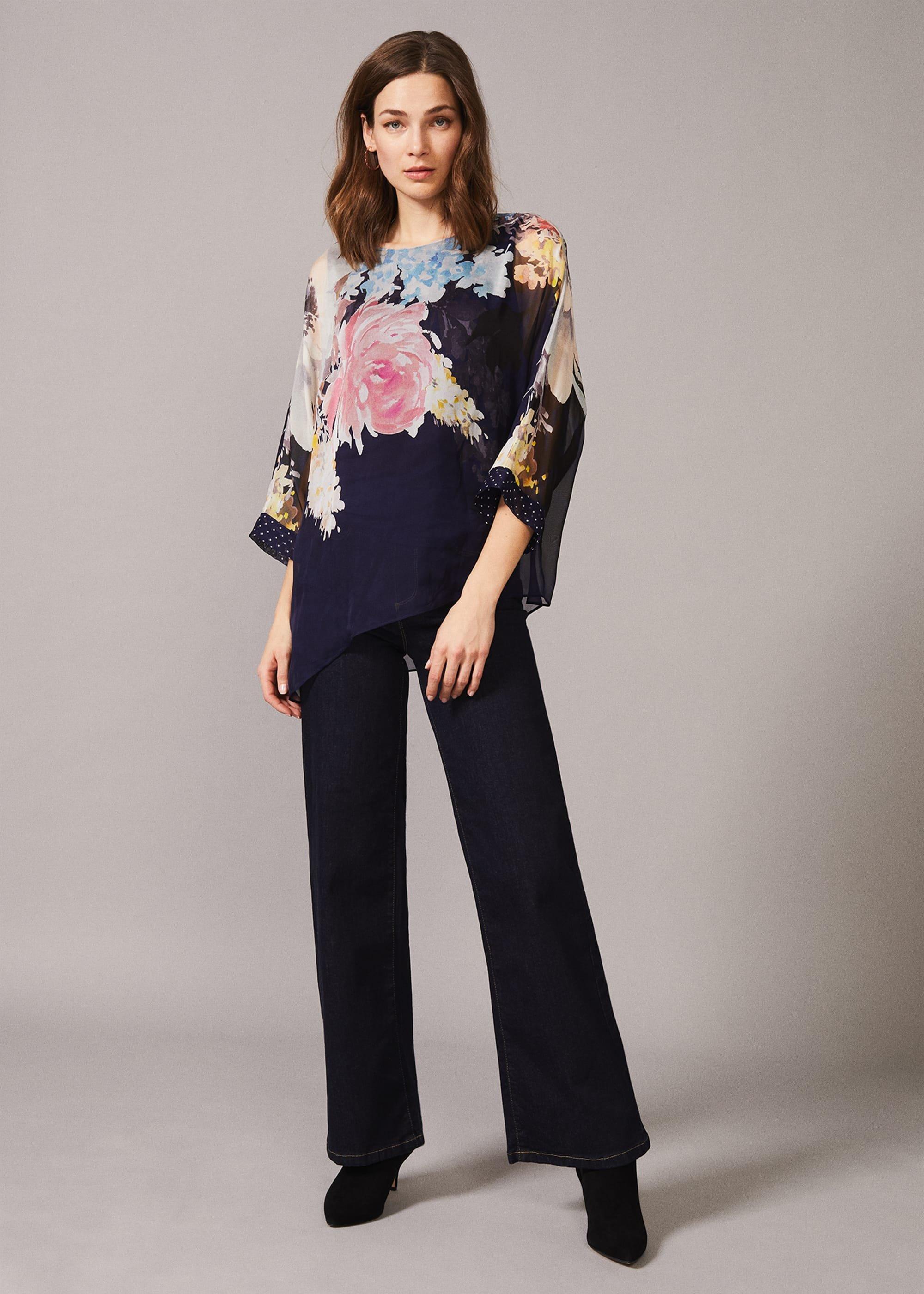 Blanche Floral Spot Silk Blouse