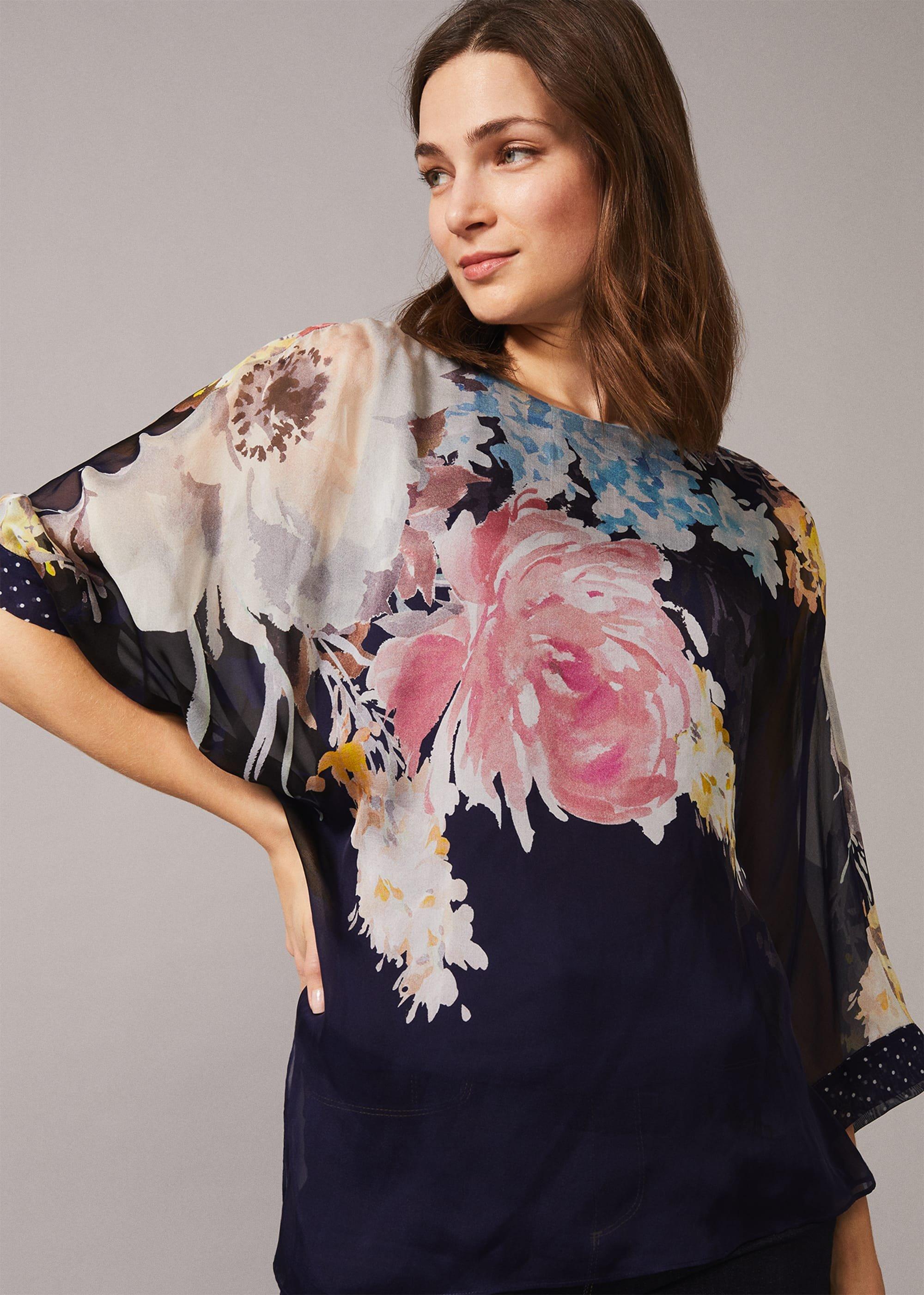 Blanche Floral Spot Silk Blouse