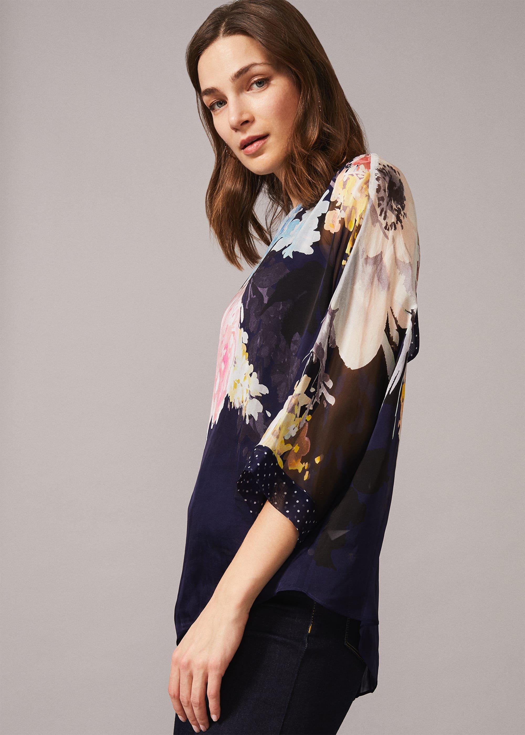 Blanche Floral Spot Silk Blouse