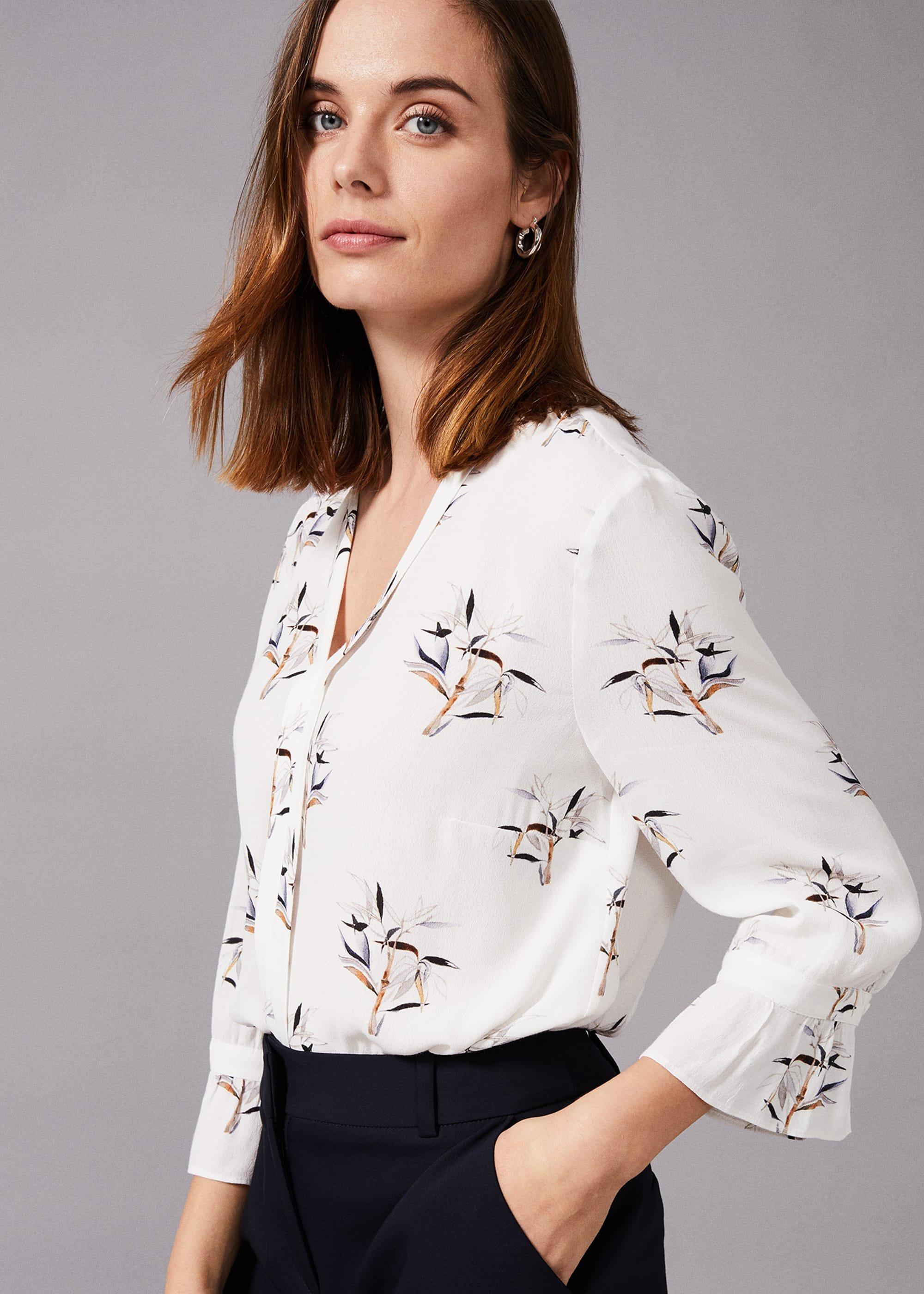 Winen Bamboo Print Blouse