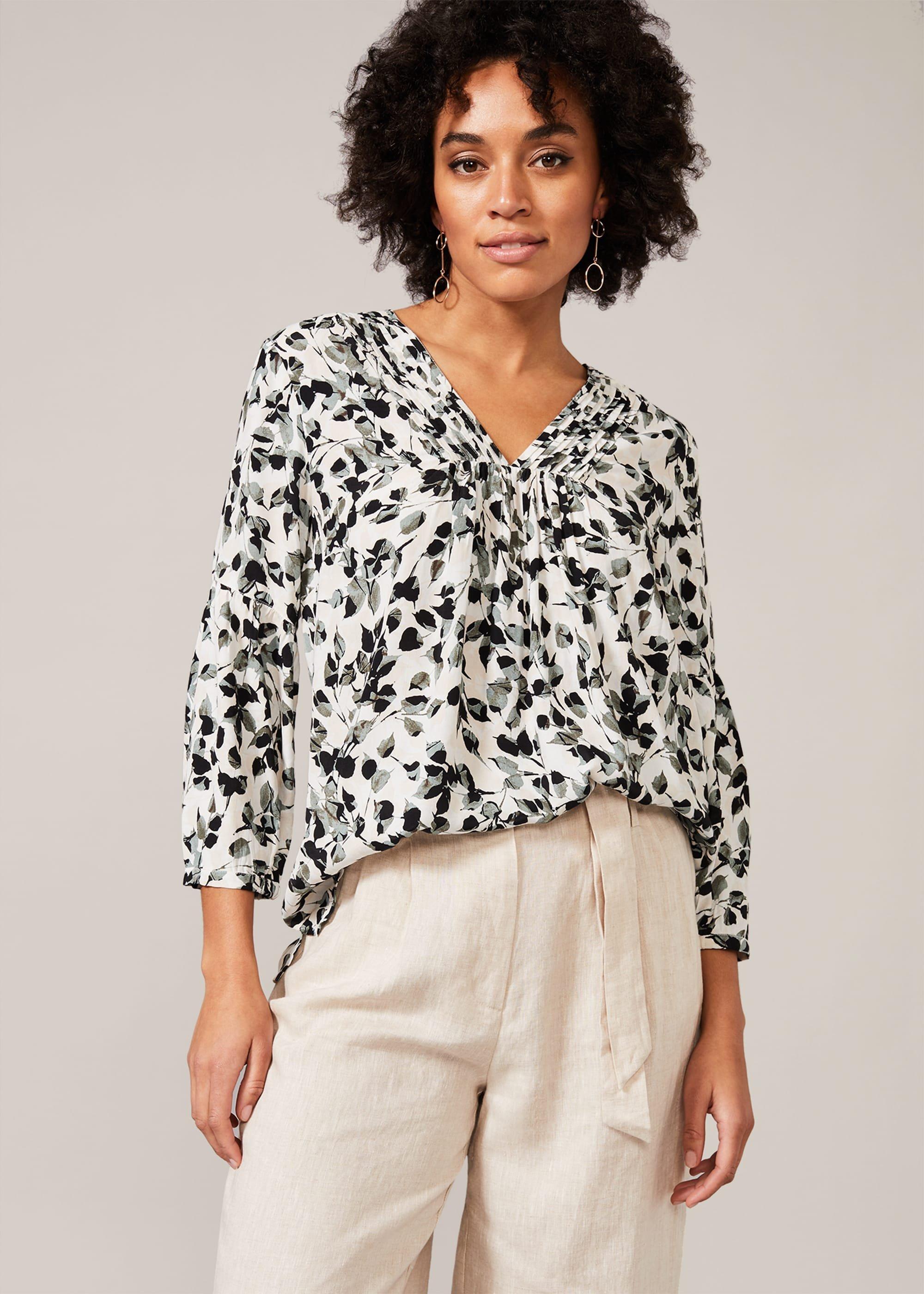 Larissa Leaf Print Blouse