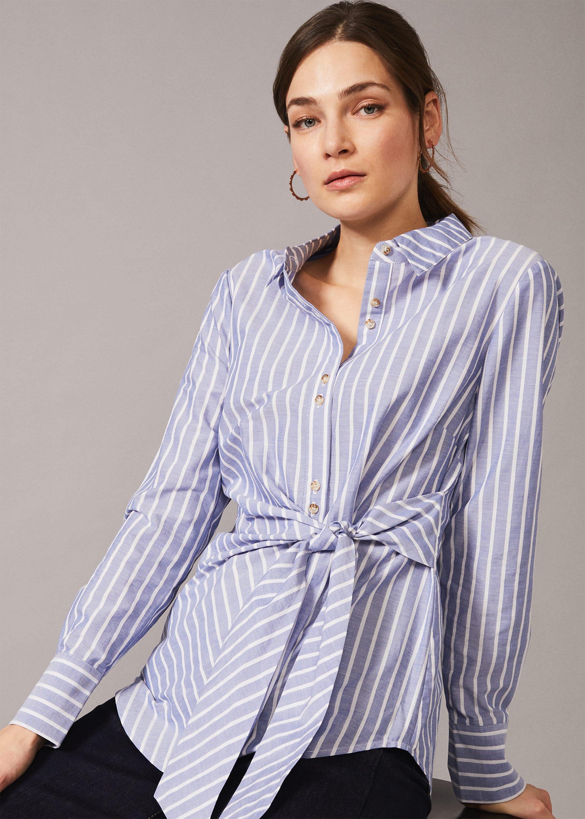 Niona Stripe Tie Shirt