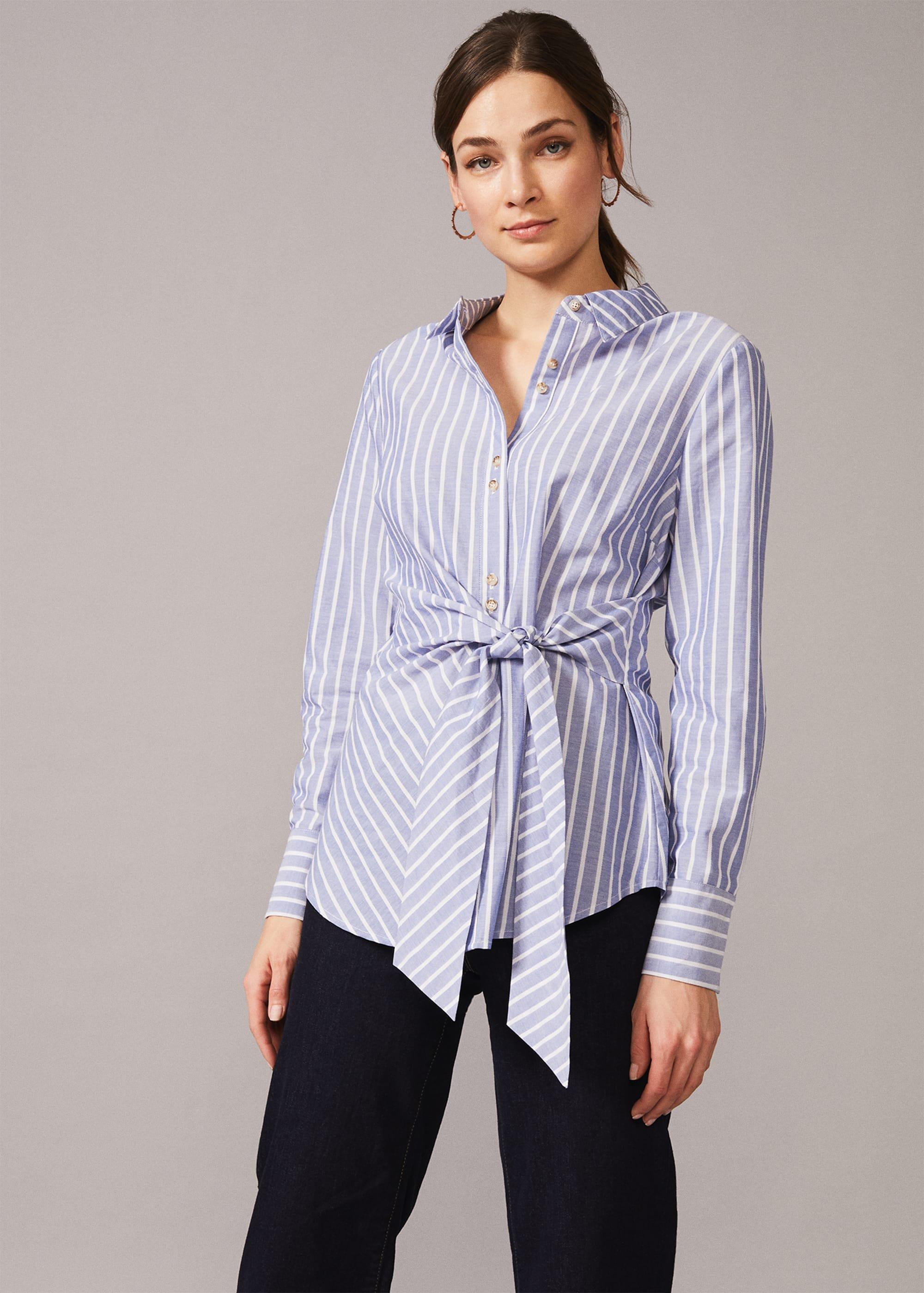 Niona Stripe Tie Shirt
