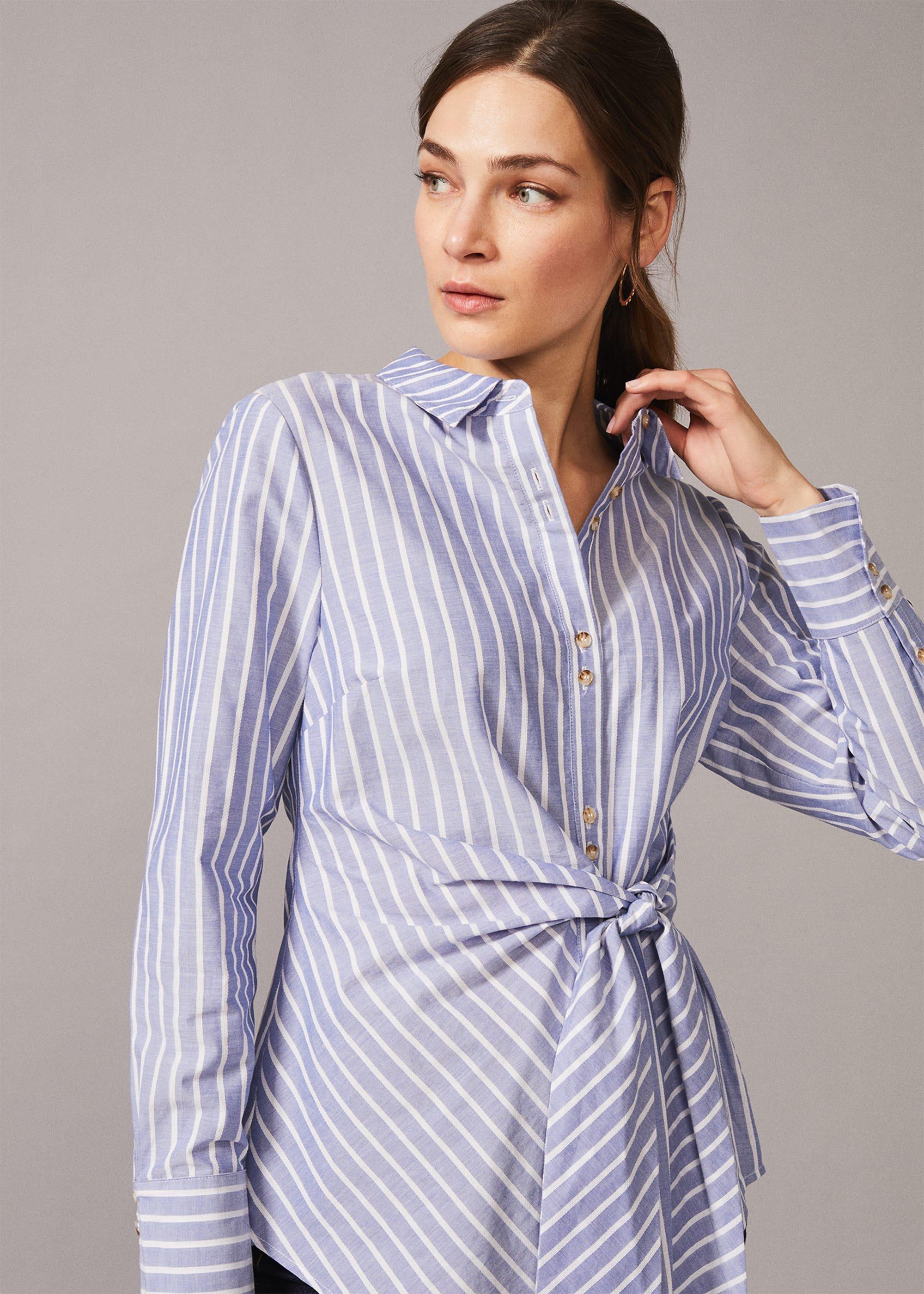 Niona Stripe Tie Shirt