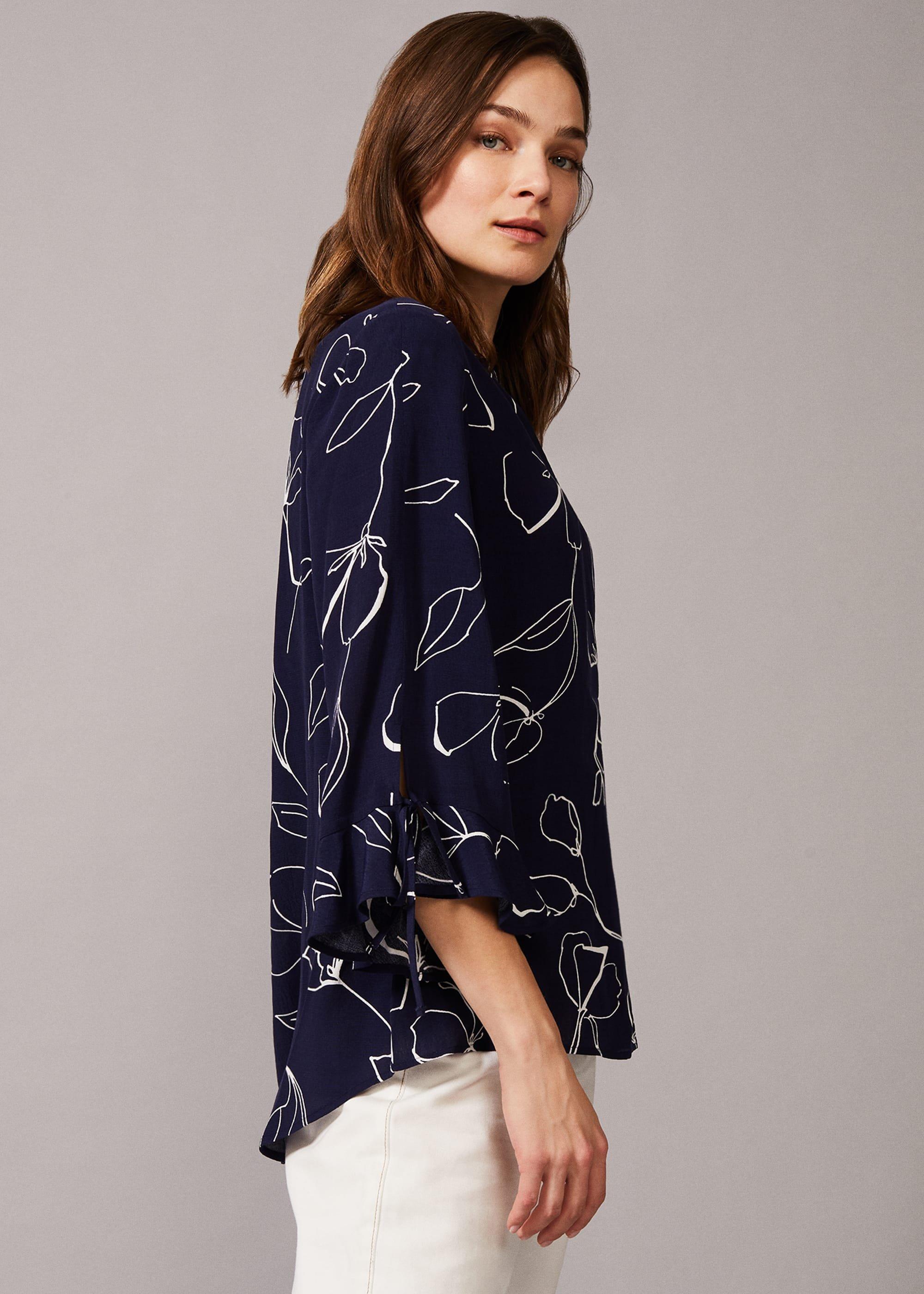 Linear Tie Sleeve Blouse