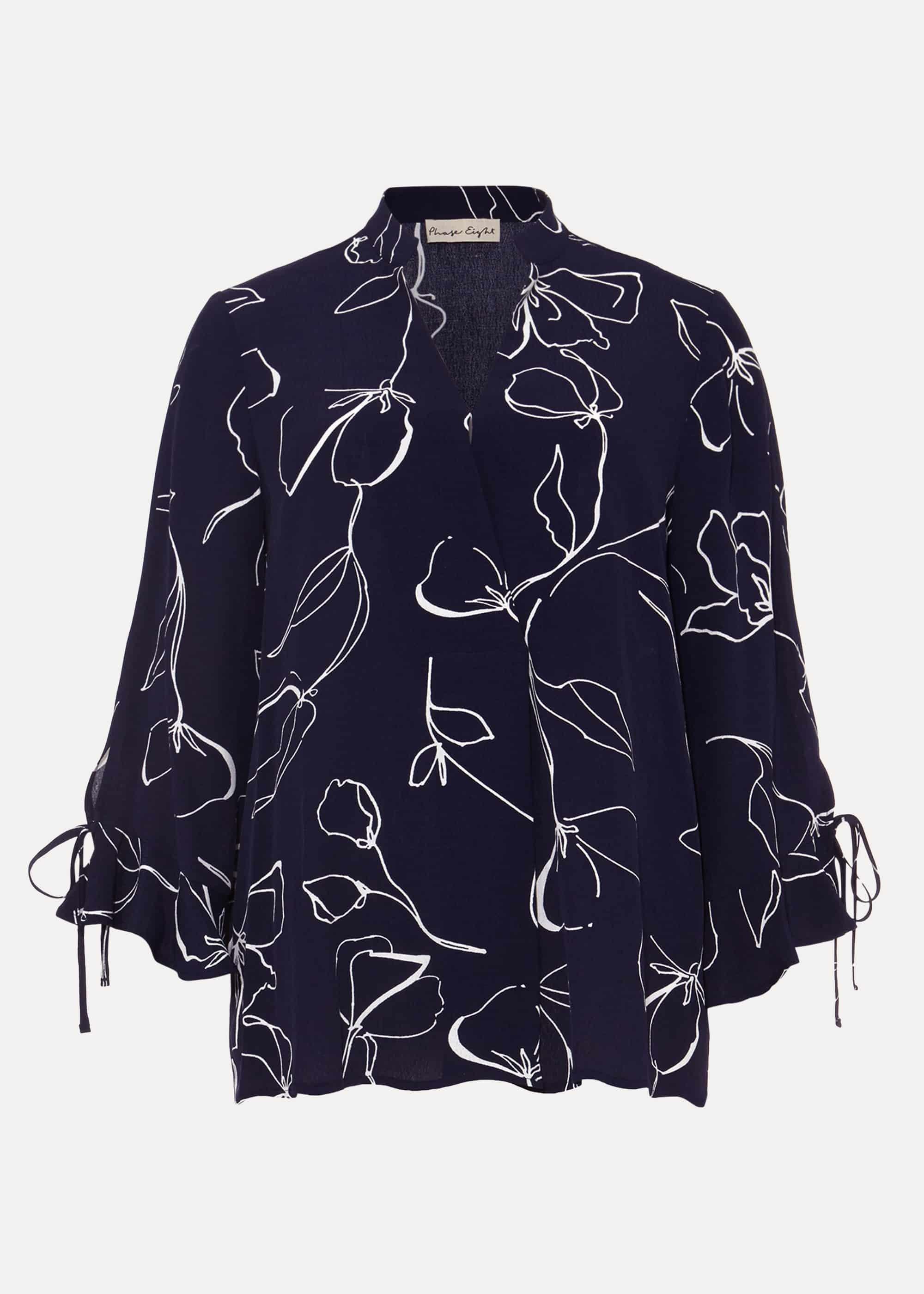 Linear Tie Sleeve Blouse