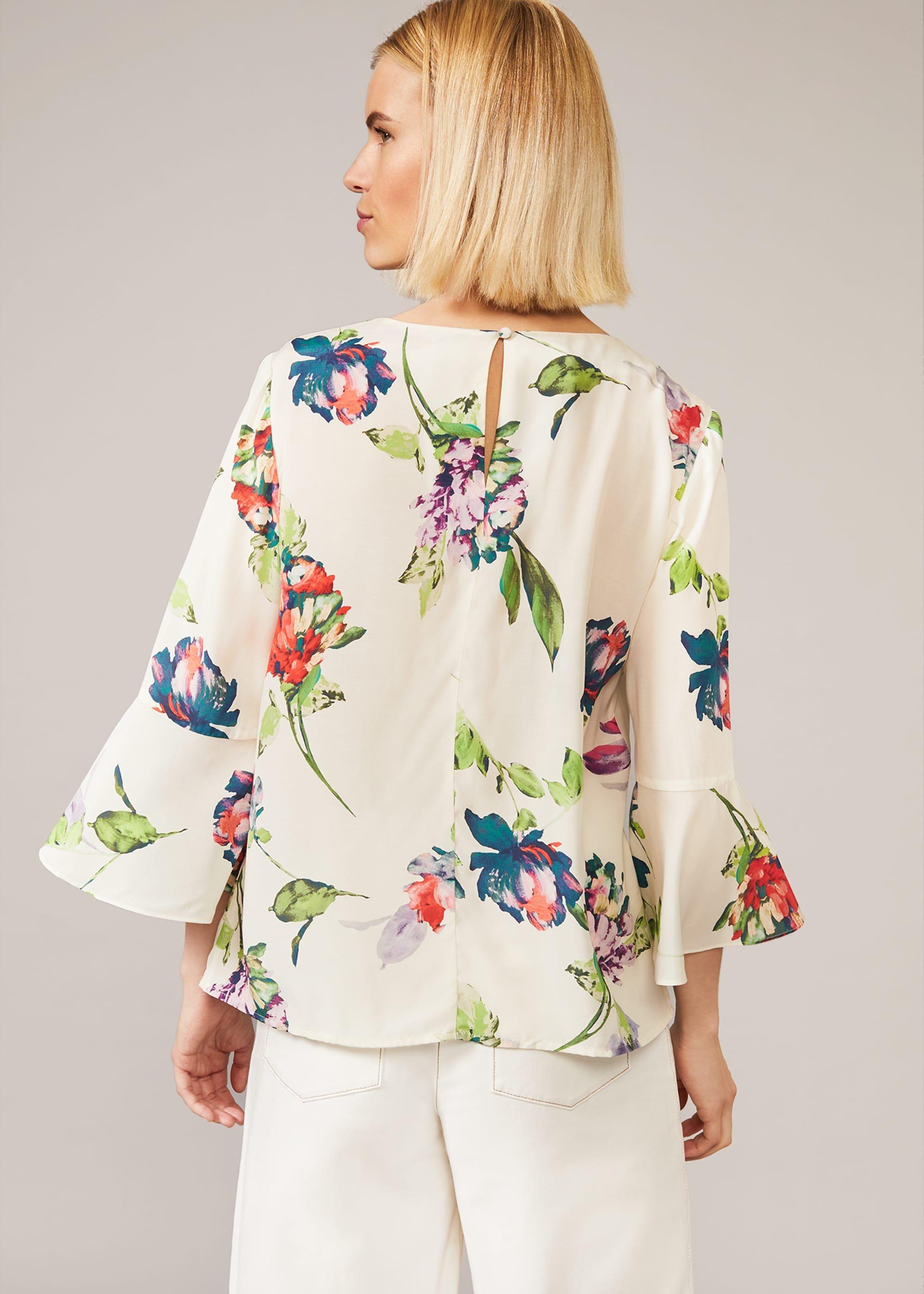 Ayara Floral Frill Sleeve Blouse