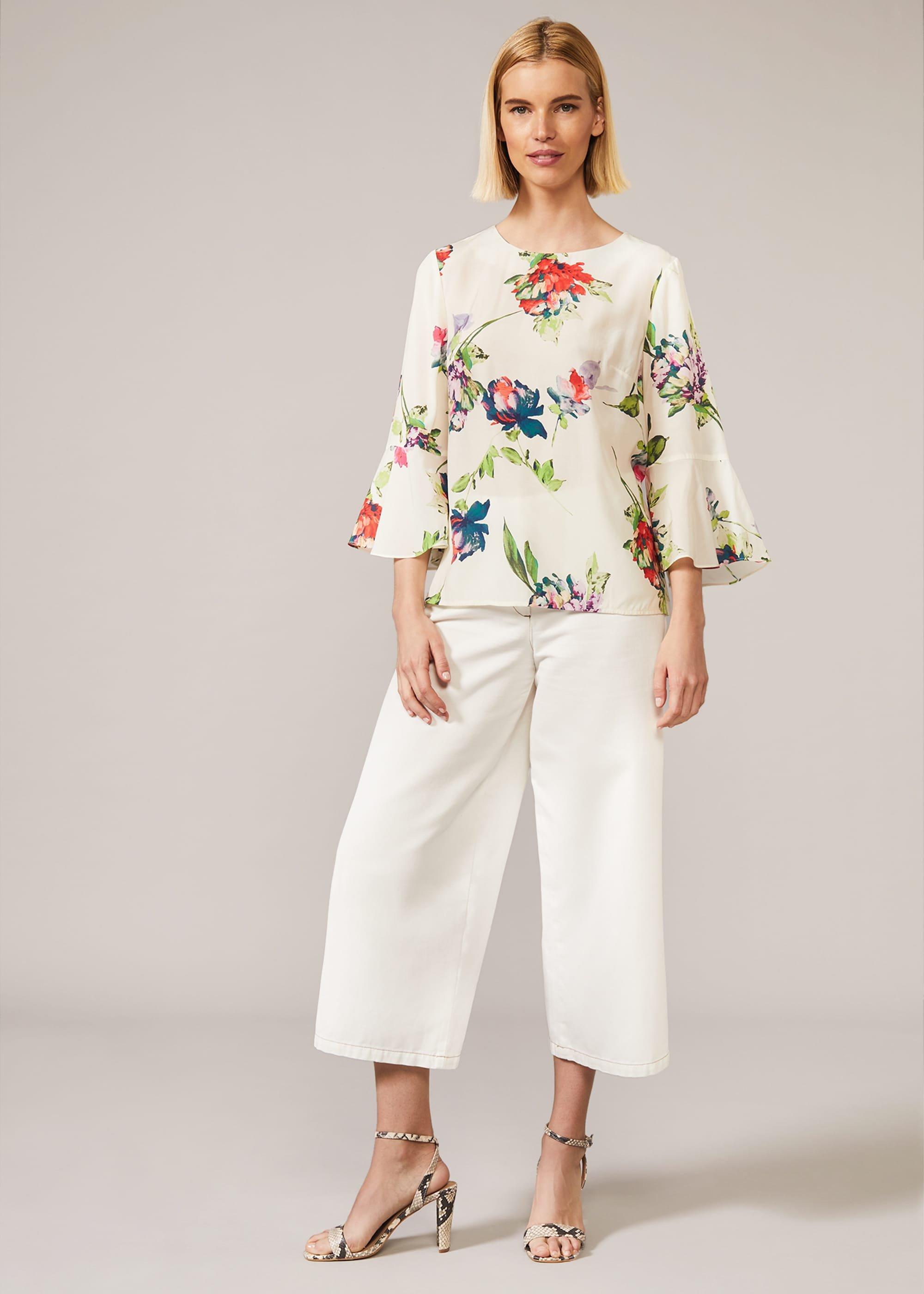 Ayara Floral Frill Sleeve Blouse
