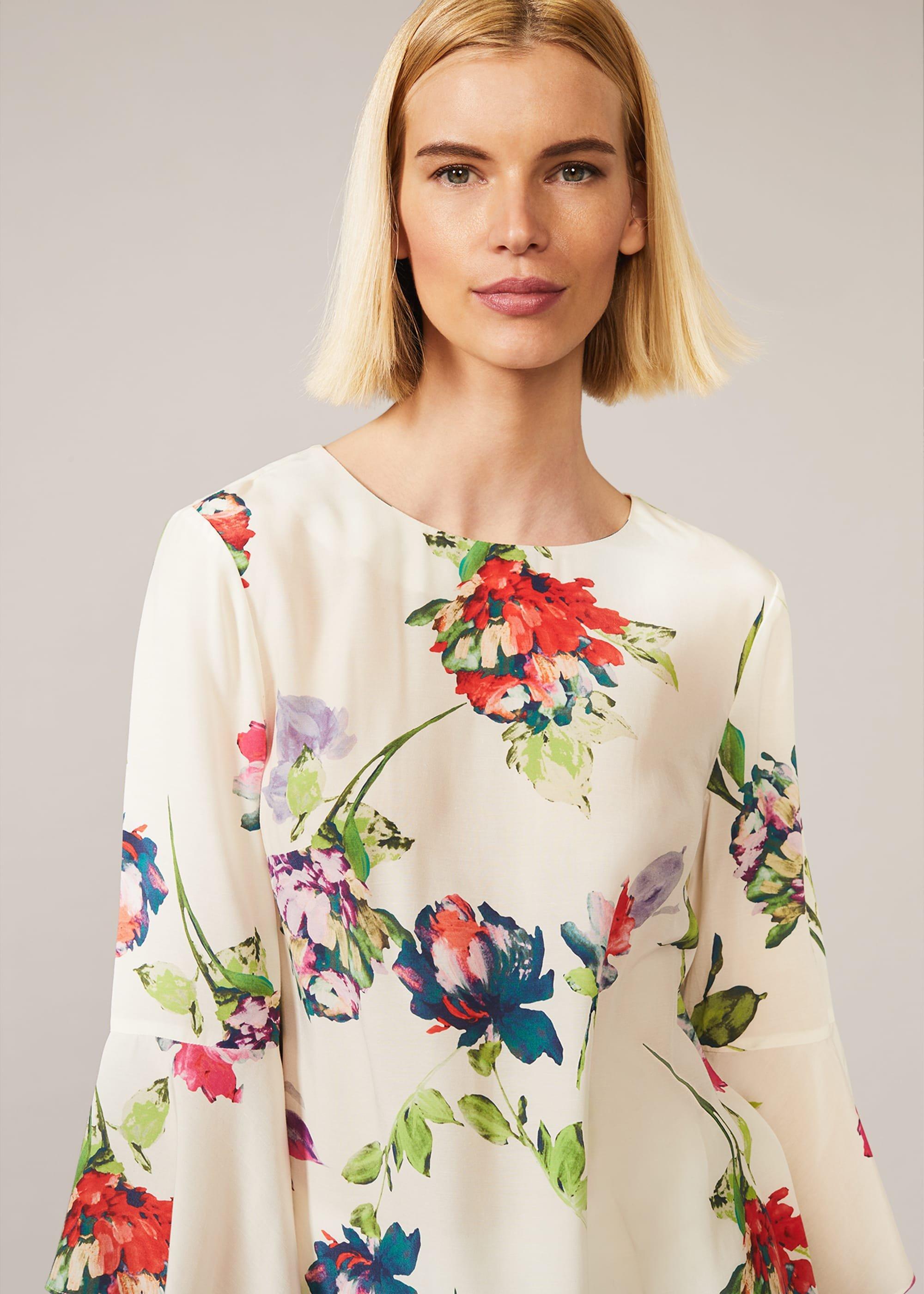 Ayara Floral Frill Sleeve Blouse